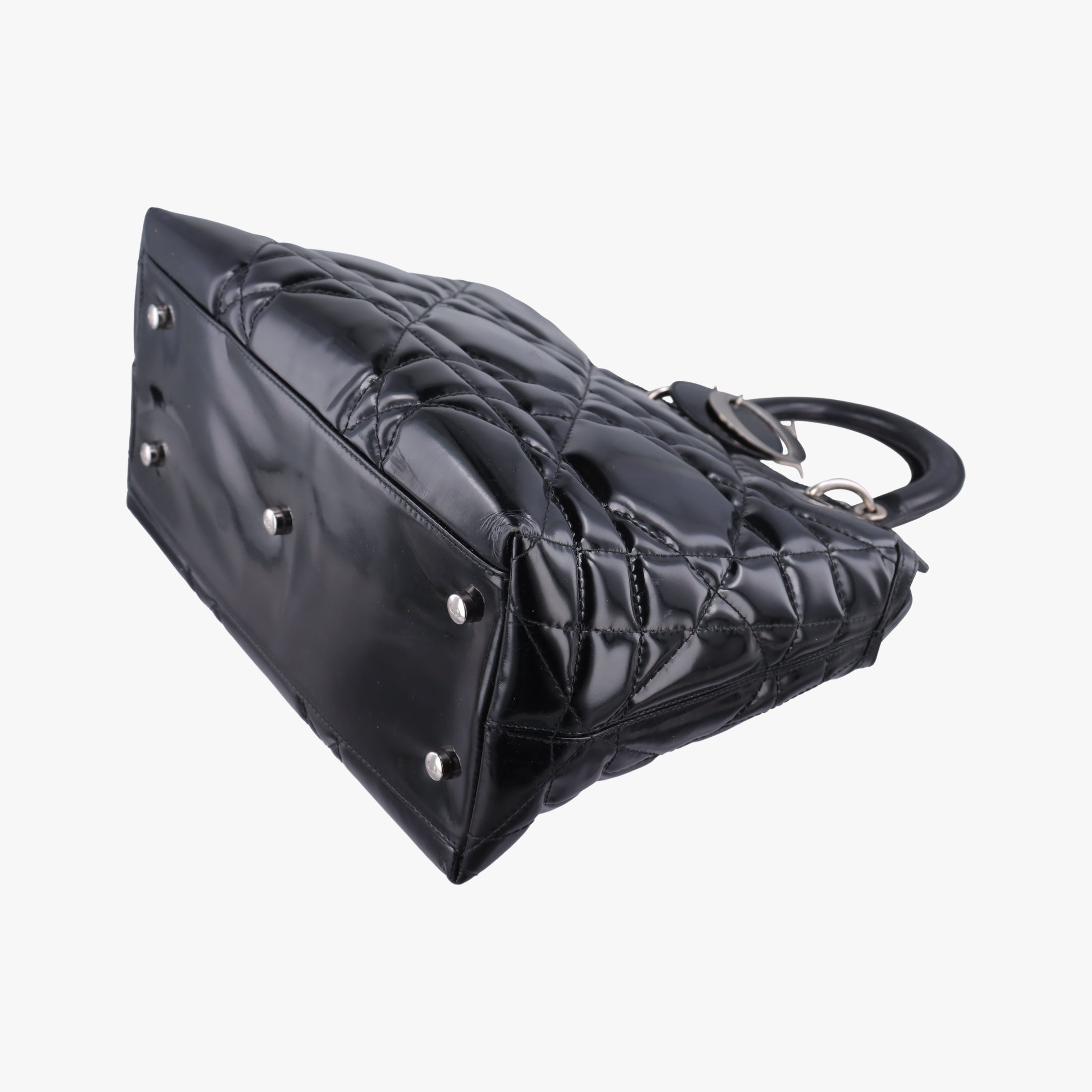 Pre-owned Christian Dior granville Black Enamel  shoulderbag | stylenewstar