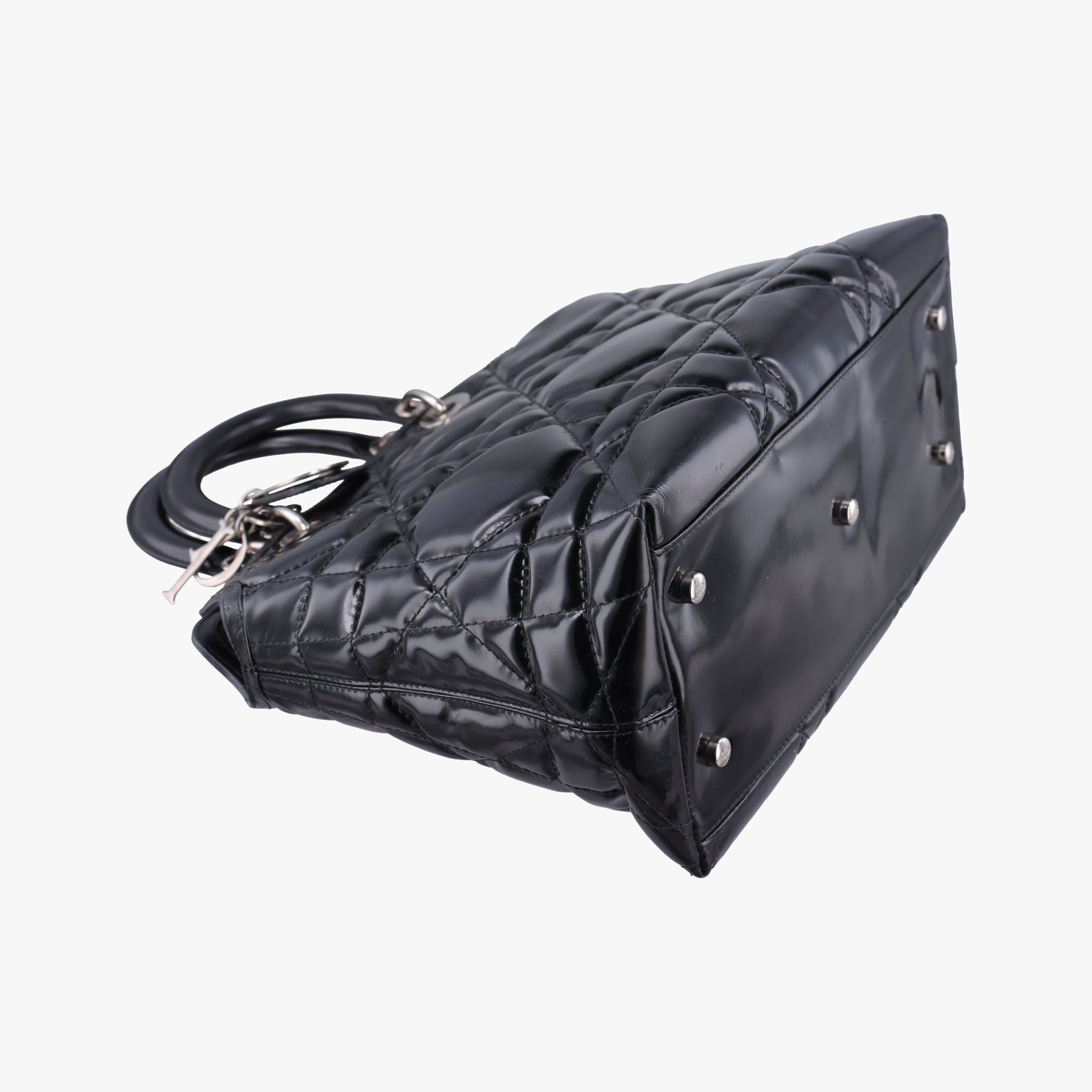 Pre-owned Christian Dior granville Black Enamel  shoulderbag | stylenewstar