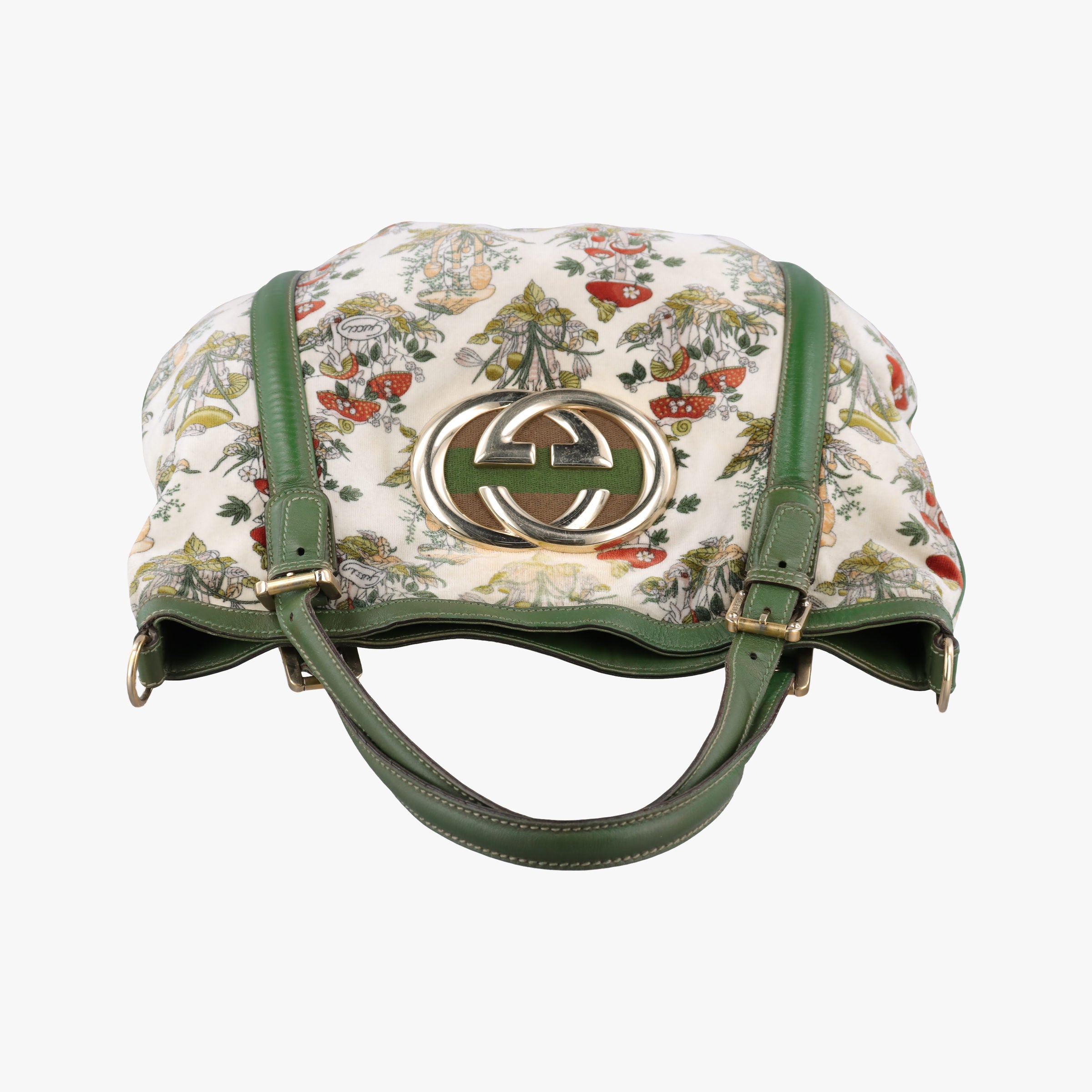 Pre-owned Gucci Interlocking GG Mushroom Flora Multicolour velour 162886 shoulderbag | stylenewstar