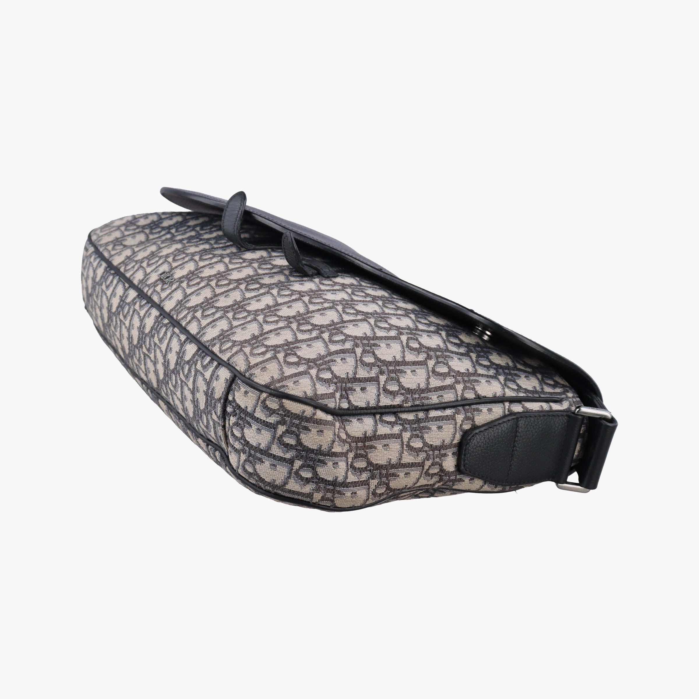 Pre-owned Christian Dior Oblique Saddle Navy×Black Jacquard×Leather  shoulderbag | stylenewstar