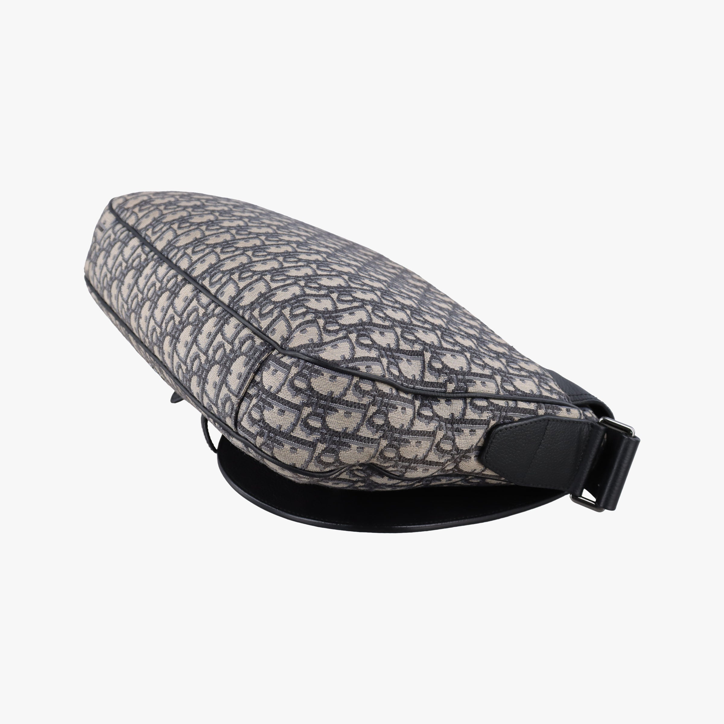 Pre-owned Christian Dior Oblique Saddle Navy×Black Jacquard×Leather  shoulderbag | stylenewstar