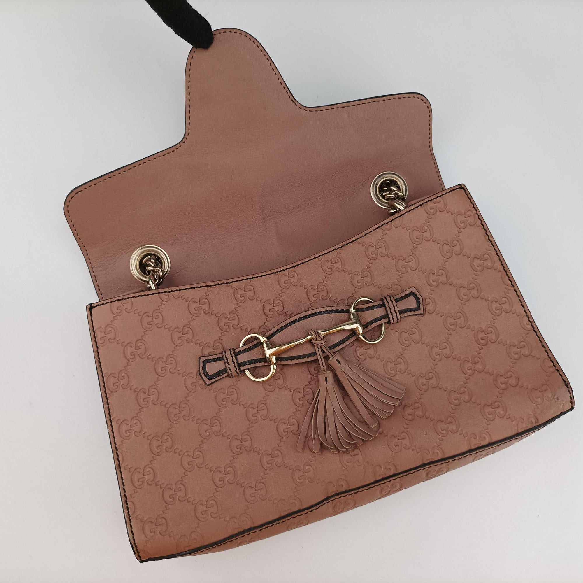 Pre-owned Gucci Emily Pink Leather 295402 shoulderbag | stylenewstar