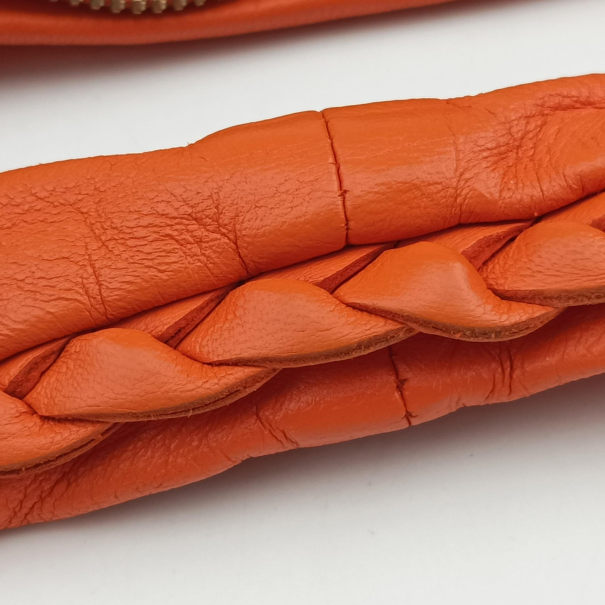 Secondhand Bottega Veneta Intrecciato Orange lambskin  shoulderbag | stylenewstar