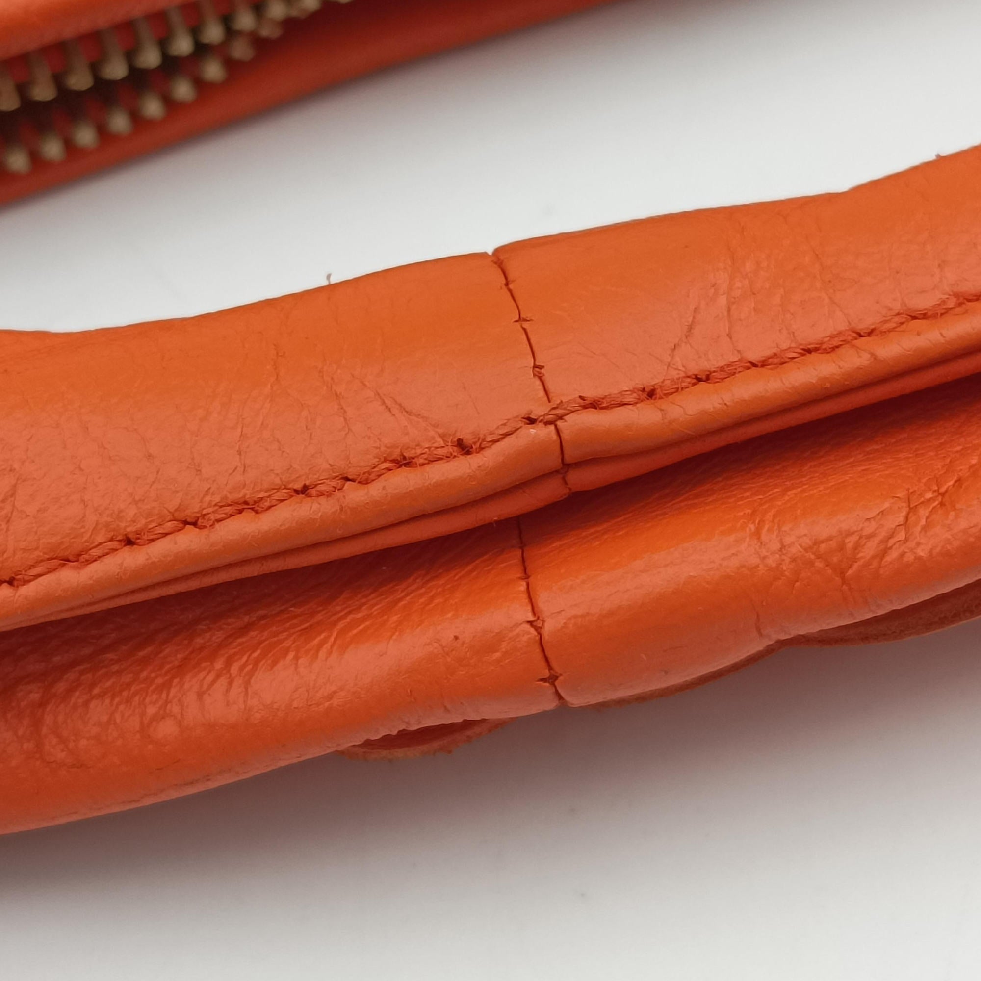Secondhand Bottega Veneta Intrecciato Orange lambskin  shoulderbag | stylenewstar