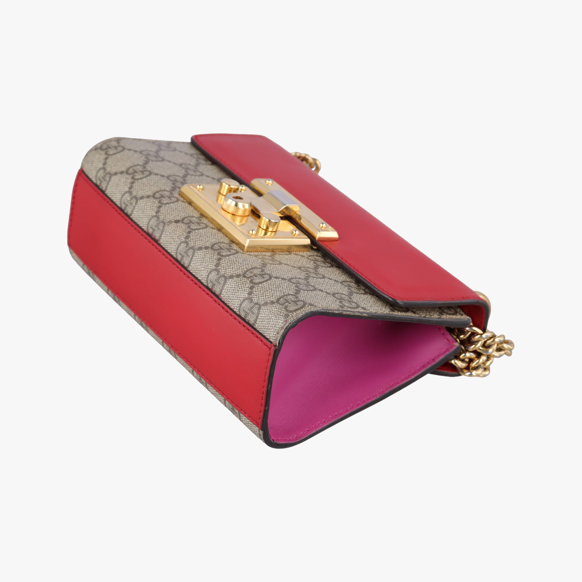 Vintage Gucci Padlock beige×red×pink PVC coated canvas×Leather 409487 shoulderbag | stylenewstar