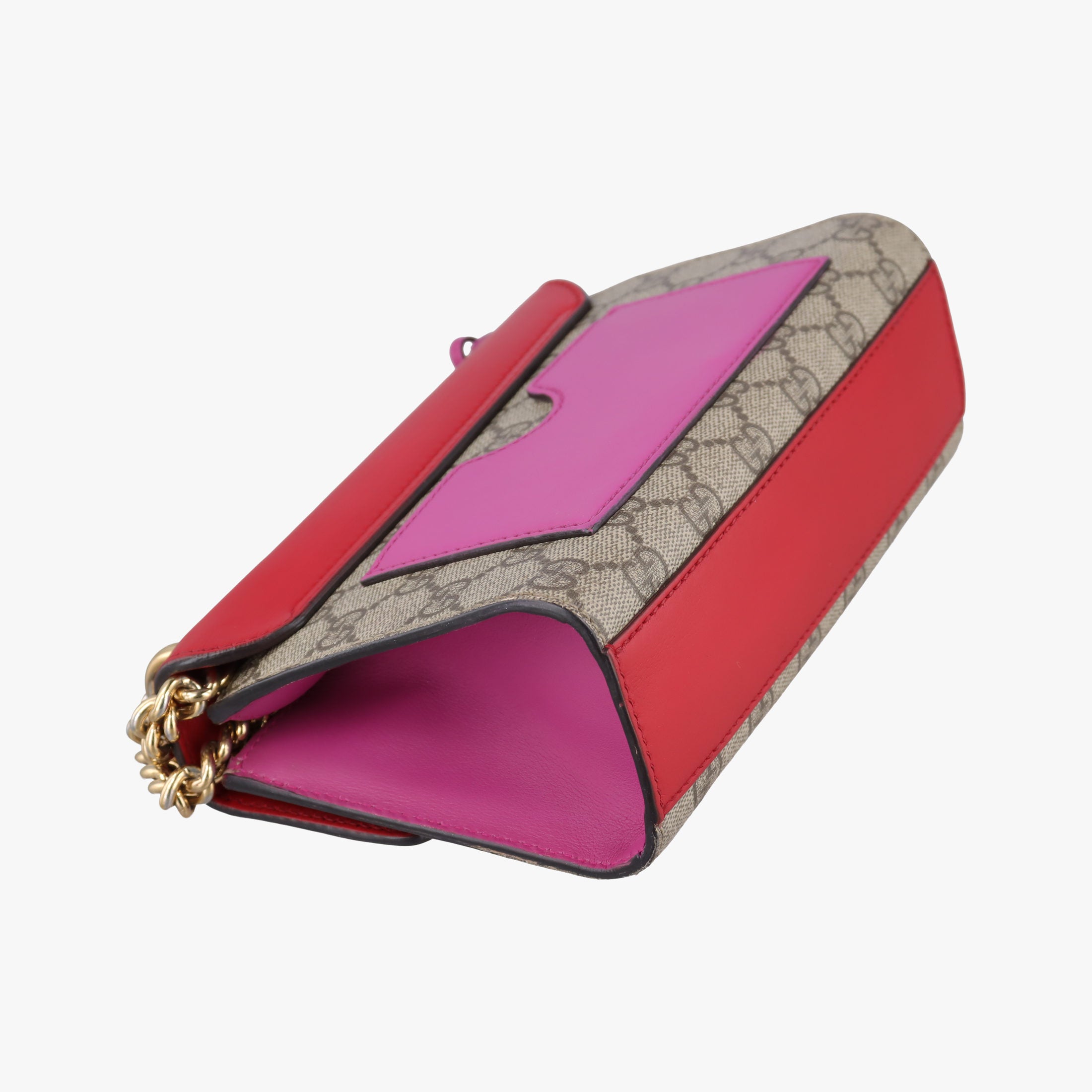 Vintage Gucci Padlock beige×red×pink PVC coated canvas×Leather 409487 shoulderbag | stylenewstar
