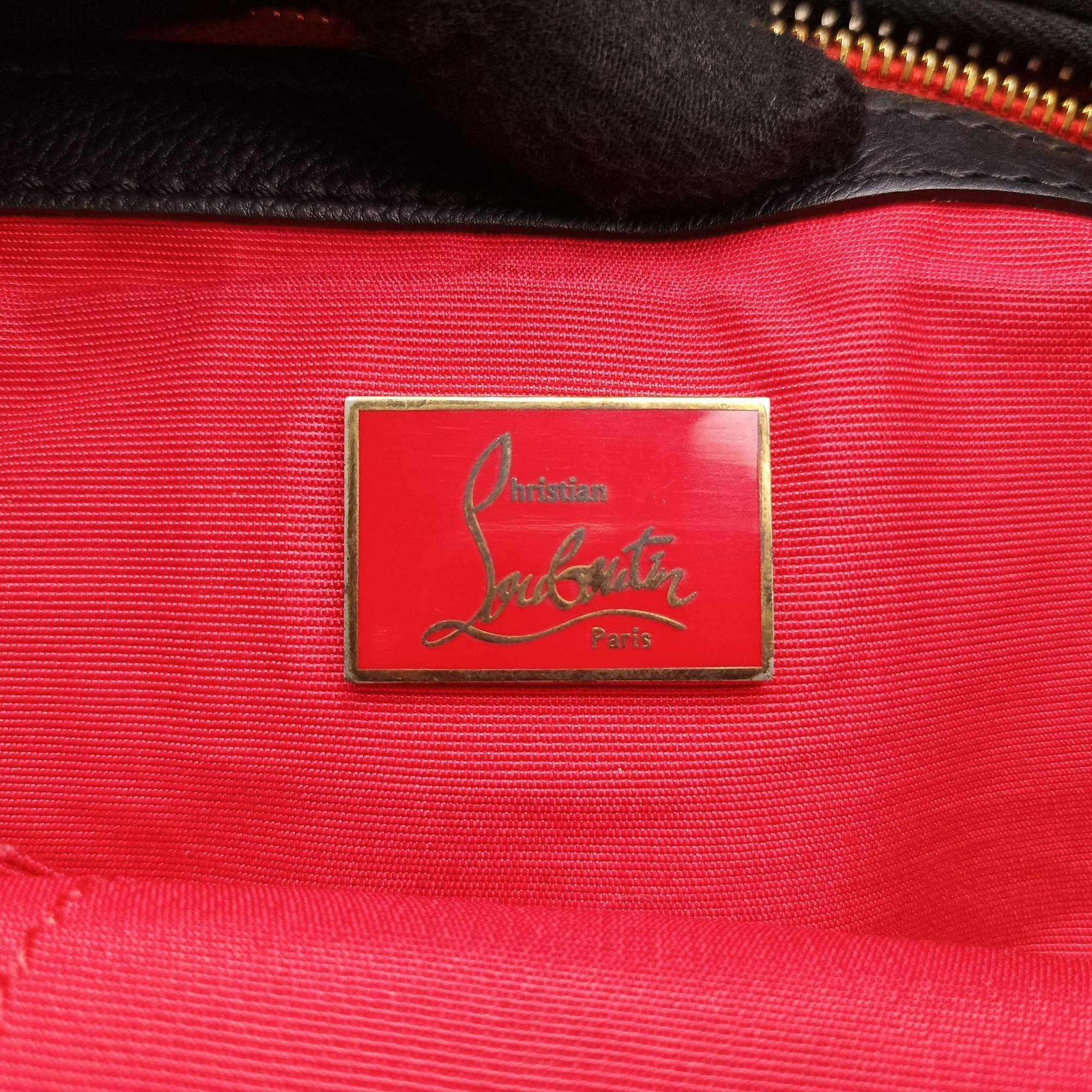Vintage Christian Louboutin Syd Spiked Red Tartan × Black Canvas/Velvet × Calfskin  backpack/rucksack | stylenewstar