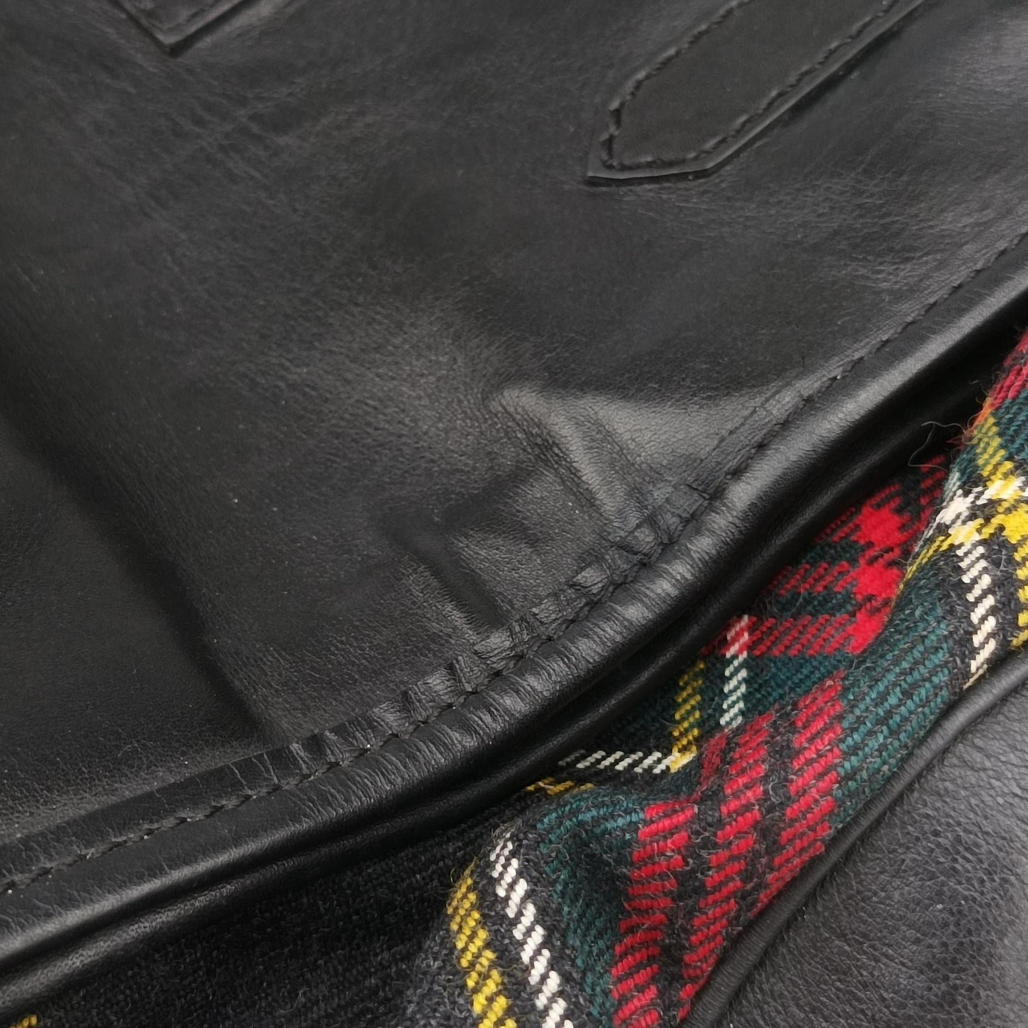 Vintage Christian Louboutin Syd Spiked Red Tartan × Black Canvas/Velvet × Calfskin  backpack/rucksack | stylenewstar