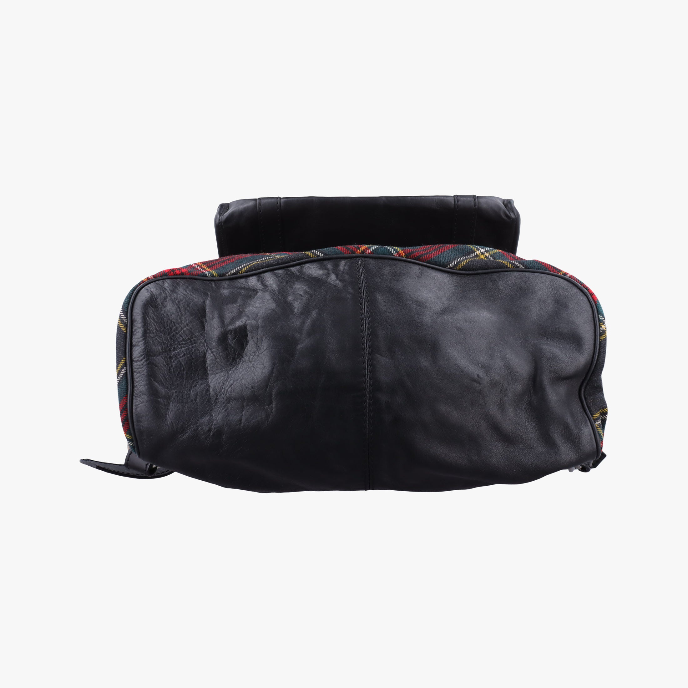 Vintage Christian Louboutin Syd Spiked Red Tartan × Black Canvas/Velvet × Calfskin  backpack/rucksack | stylenewstar