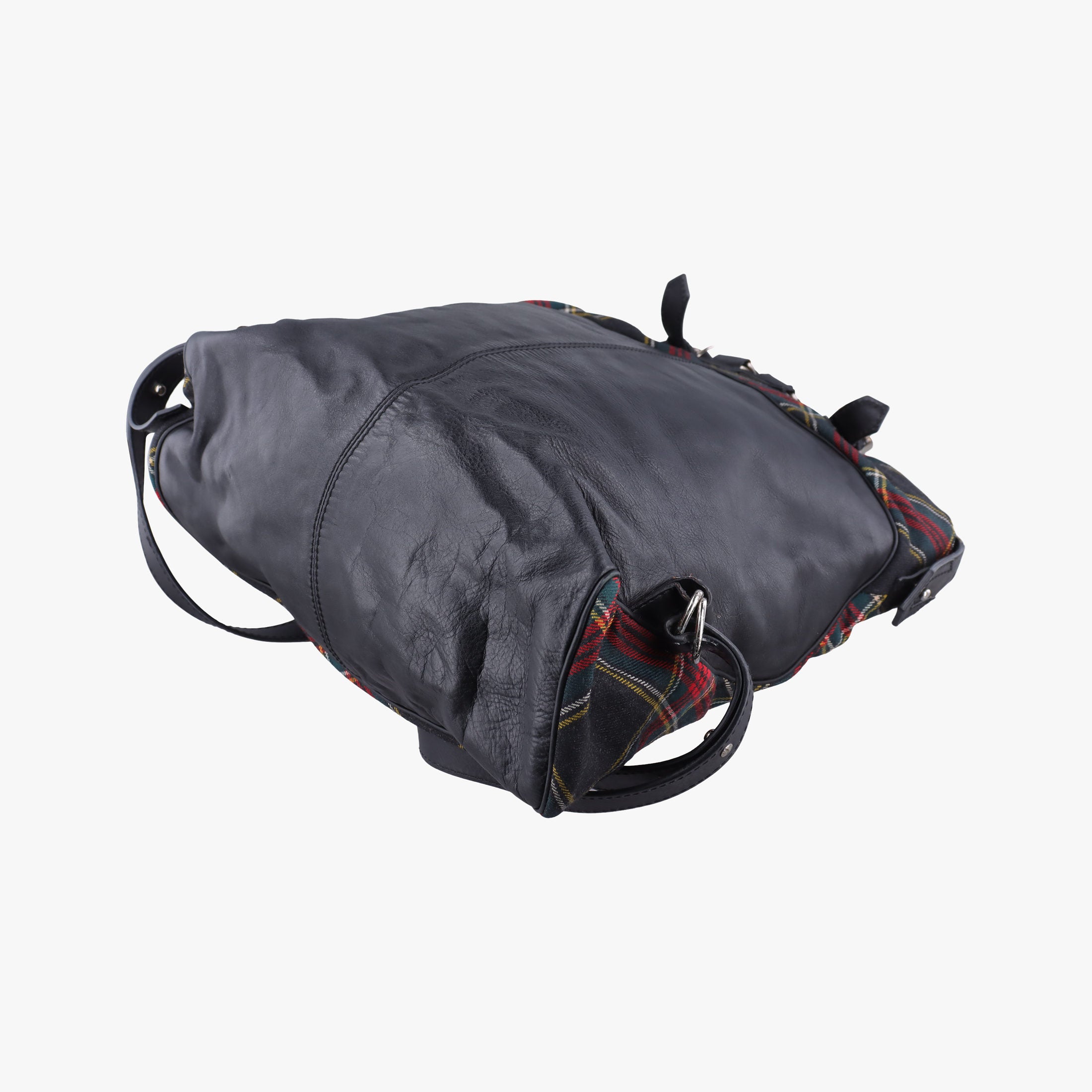 Vintage Christian Louboutin Syd Spiked Red Tartan × Black Canvas/Velvet × Calfskin  backpack/rucksack | stylenewstar