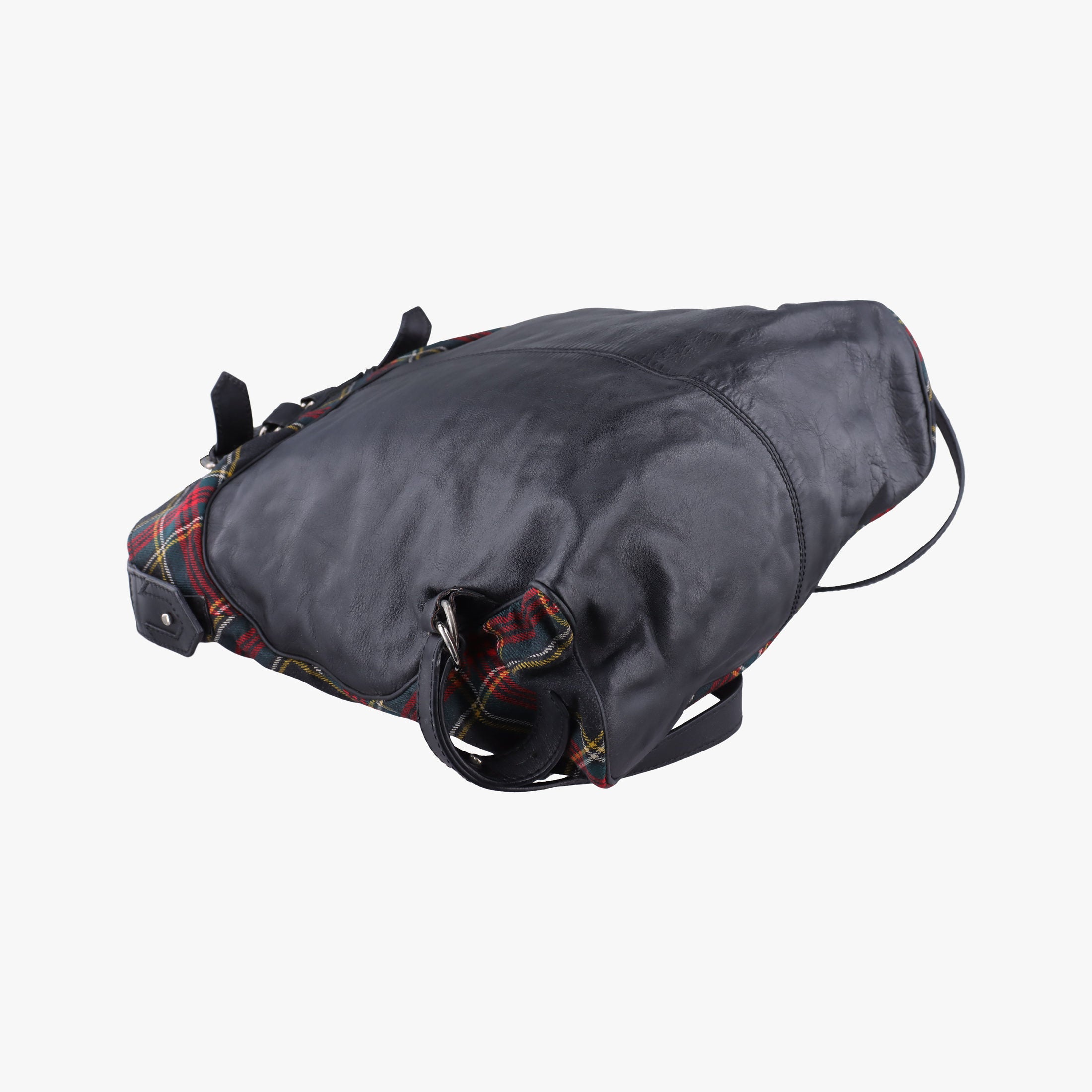 Vintage Christian Louboutin Syd Spiked Red Tartan × Black Canvas/Velvet × Calfskin  backpack/rucksack | stylenewstar