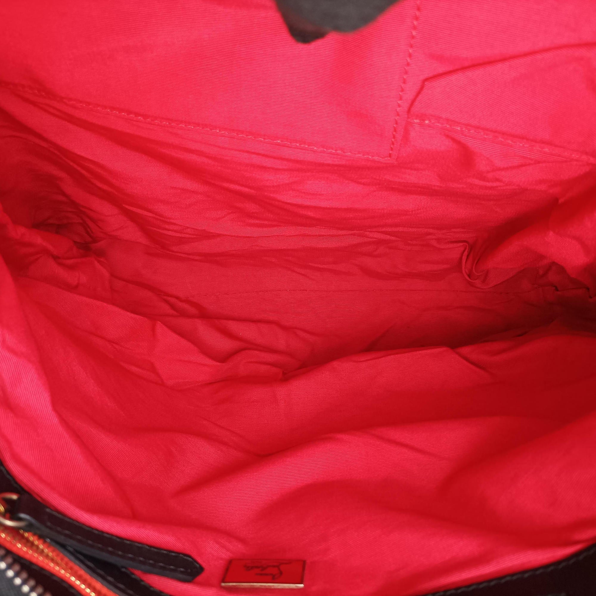 Vintage Christian Louboutin Syd Spiked Red Tartan × Black Canvas/Velvet × Calfskin  backpack/rucksack | stylenewstar