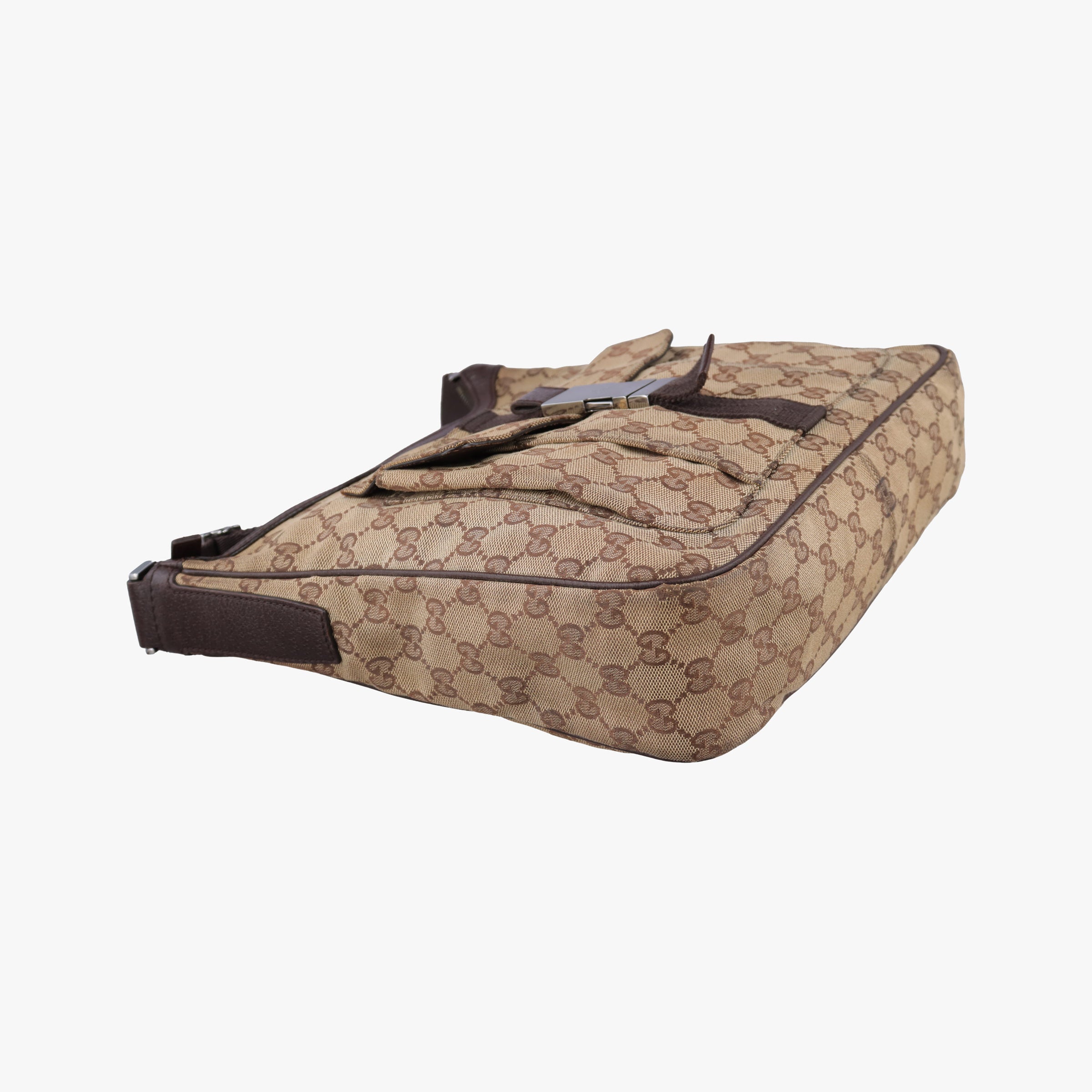 Pre-owned Gucci GG canvas Messenger Beige × Dark Brown canvas 131211 crossbodybag | stylenewstar