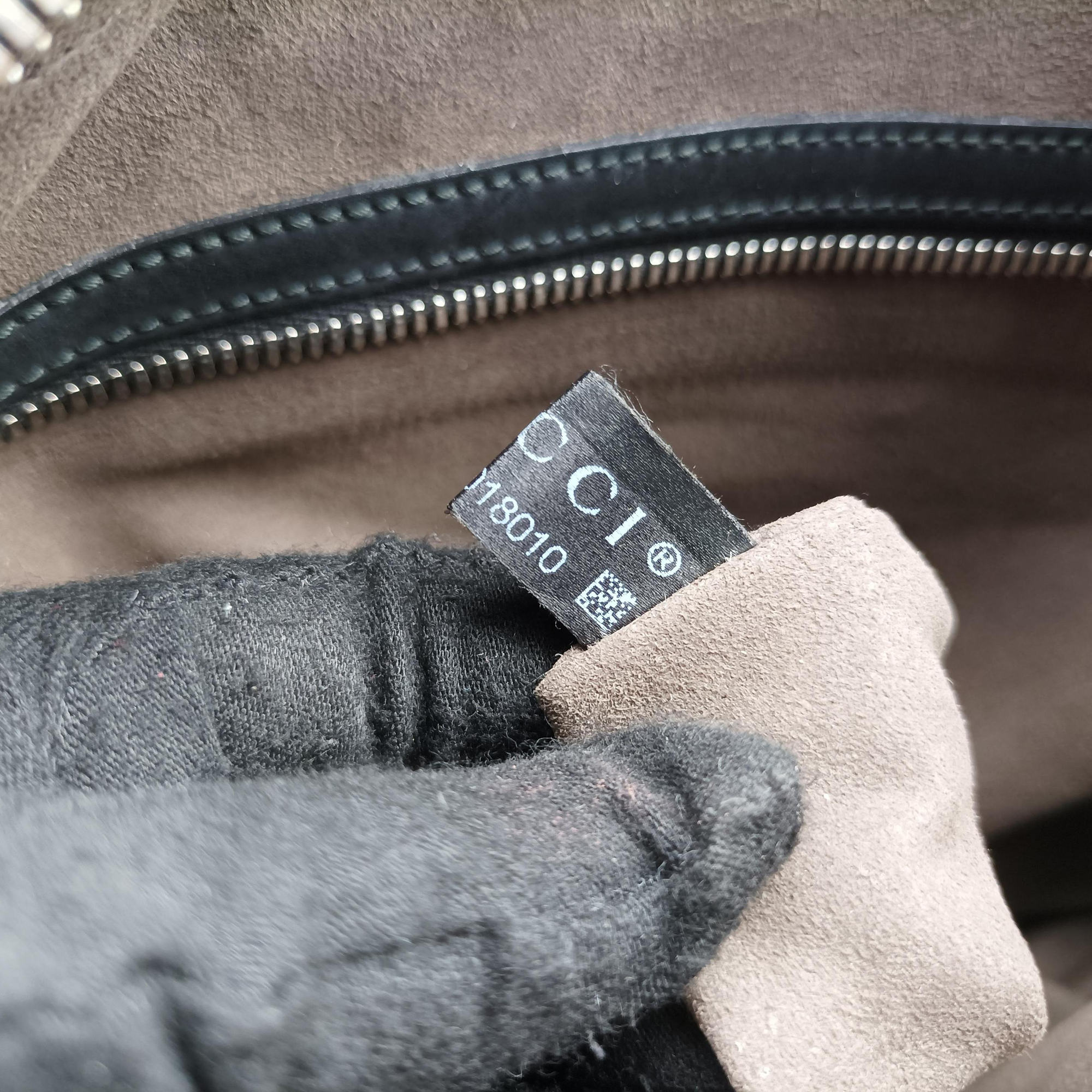 Pre-owned Gucci GG Supreme Brown×Black PVC coated canvas×Leather 450944 handbag | stylenewstar