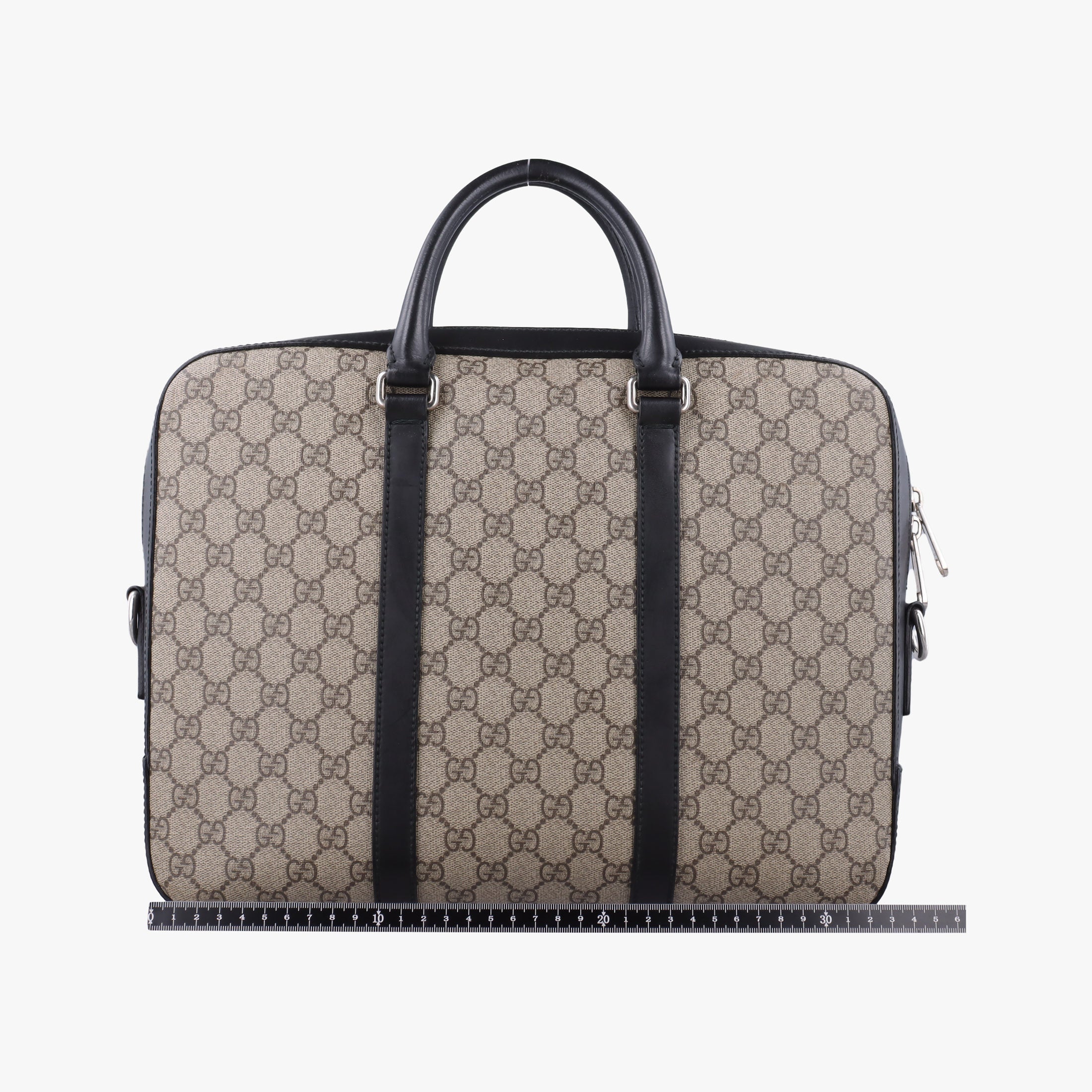 Pre-owned Gucci GG Supreme Brown×Black PVC coated canvas×Leather 450944 handbag | stylenewstar