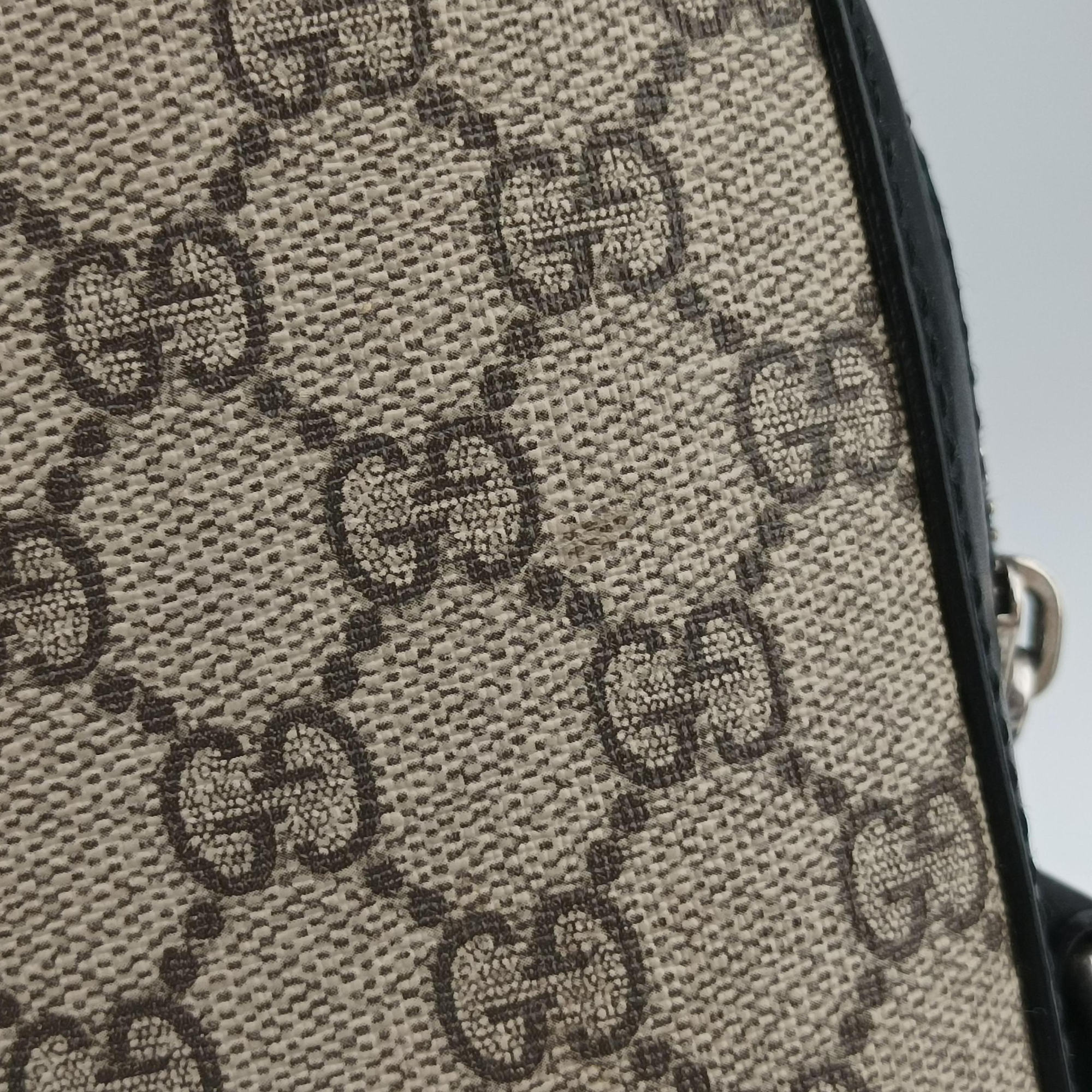 Pre-owned Gucci GG Supreme Brown×Black PVC coated canvas×Leather 450944 handbag | stylenewstar