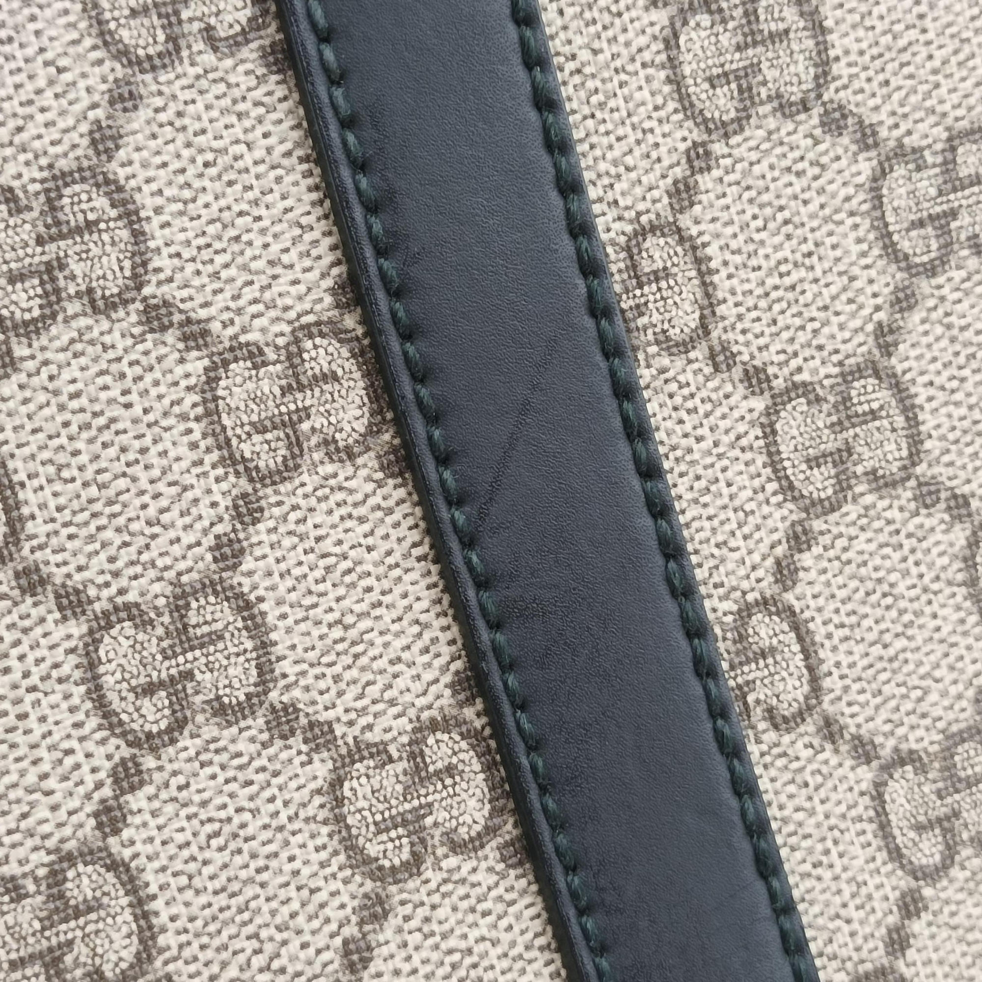 Pre-owned Gucci GG Supreme Brown×Black PVC coated canvas×Leather 450944 handbag | stylenewstar