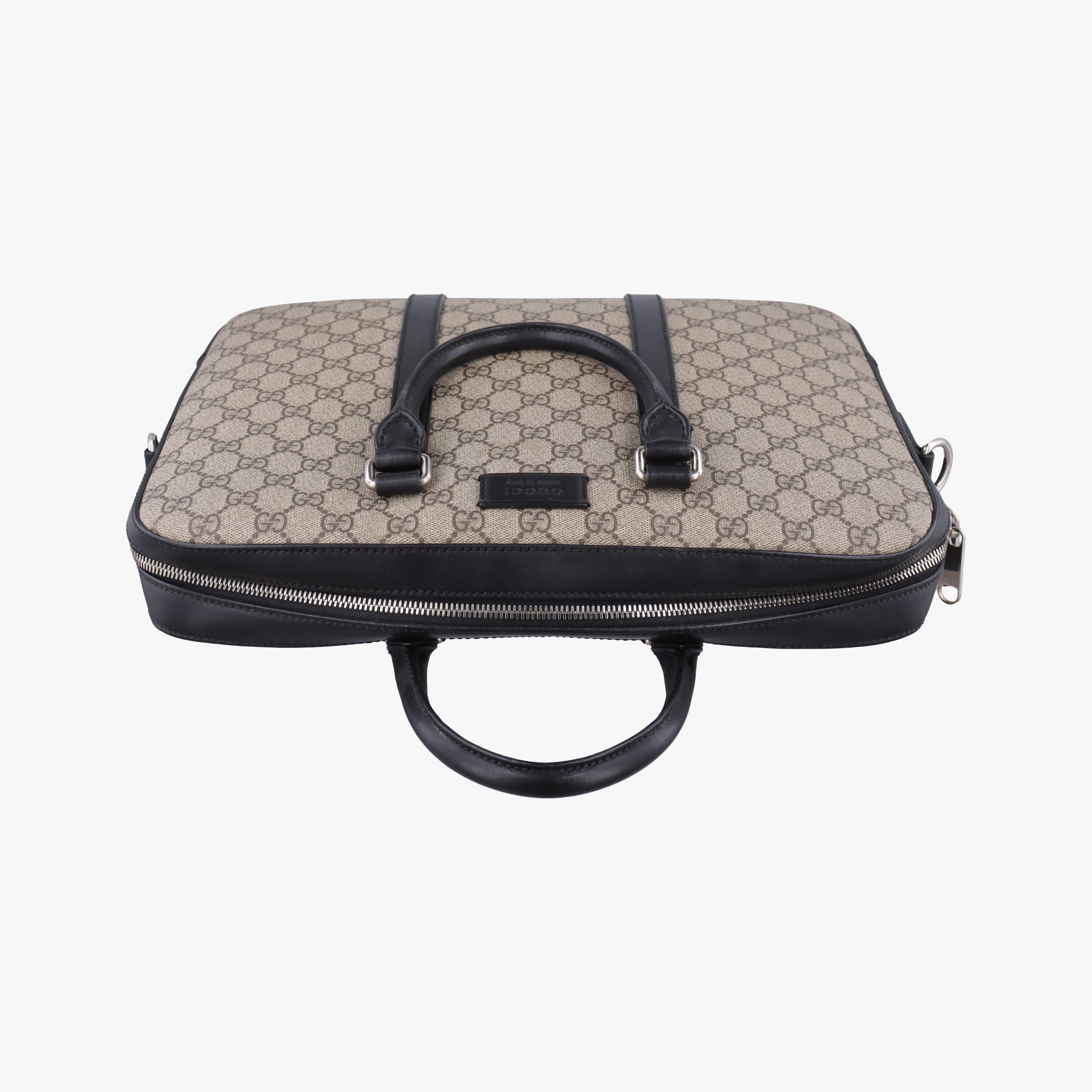 Pre-owned Gucci GG Supreme Brown×Black PVC coated canvas×Leather 450944 handbag | stylenewstar