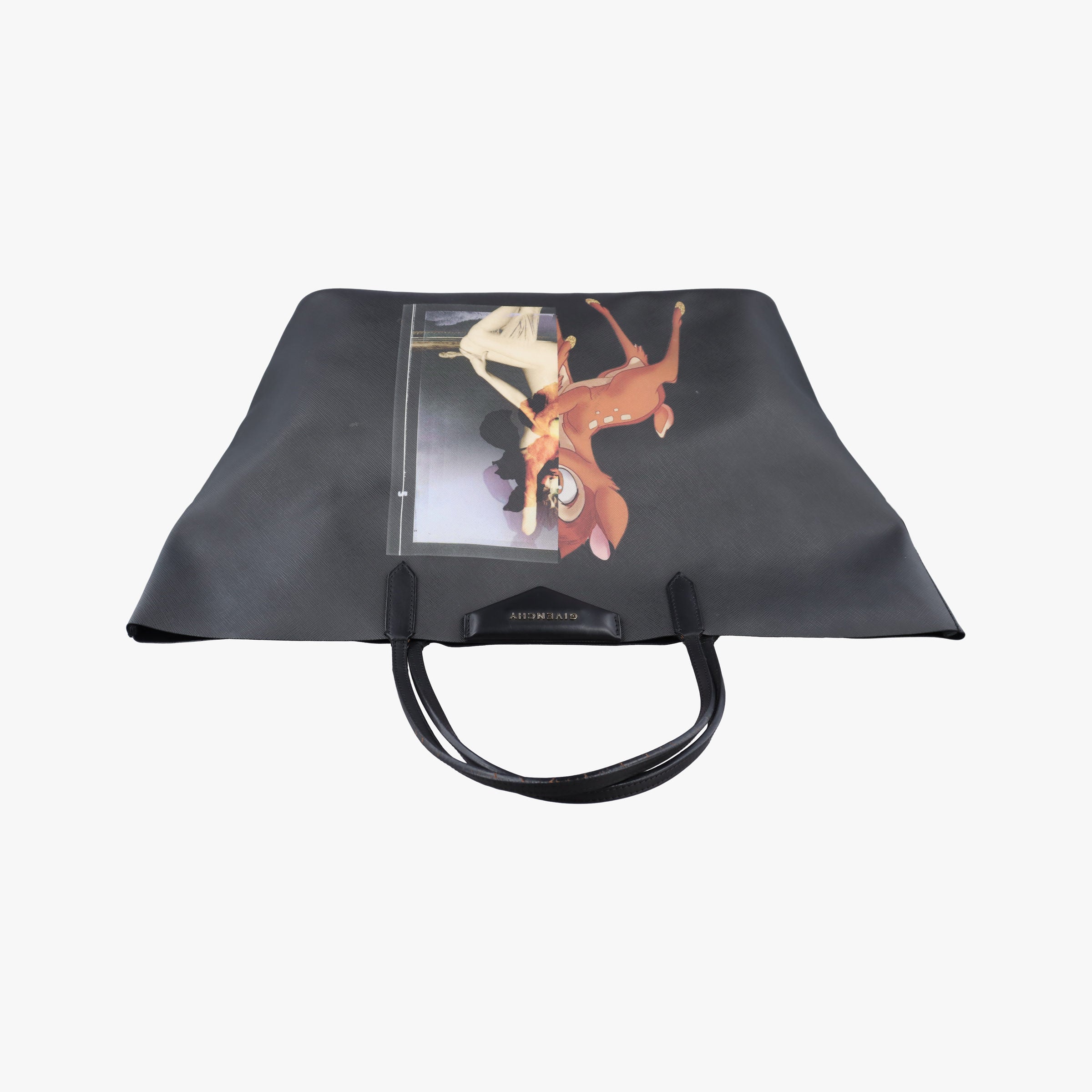 Pre-owned Givenchy Bambi Print Antigona tote Black Leather  handbag | stylenewstar