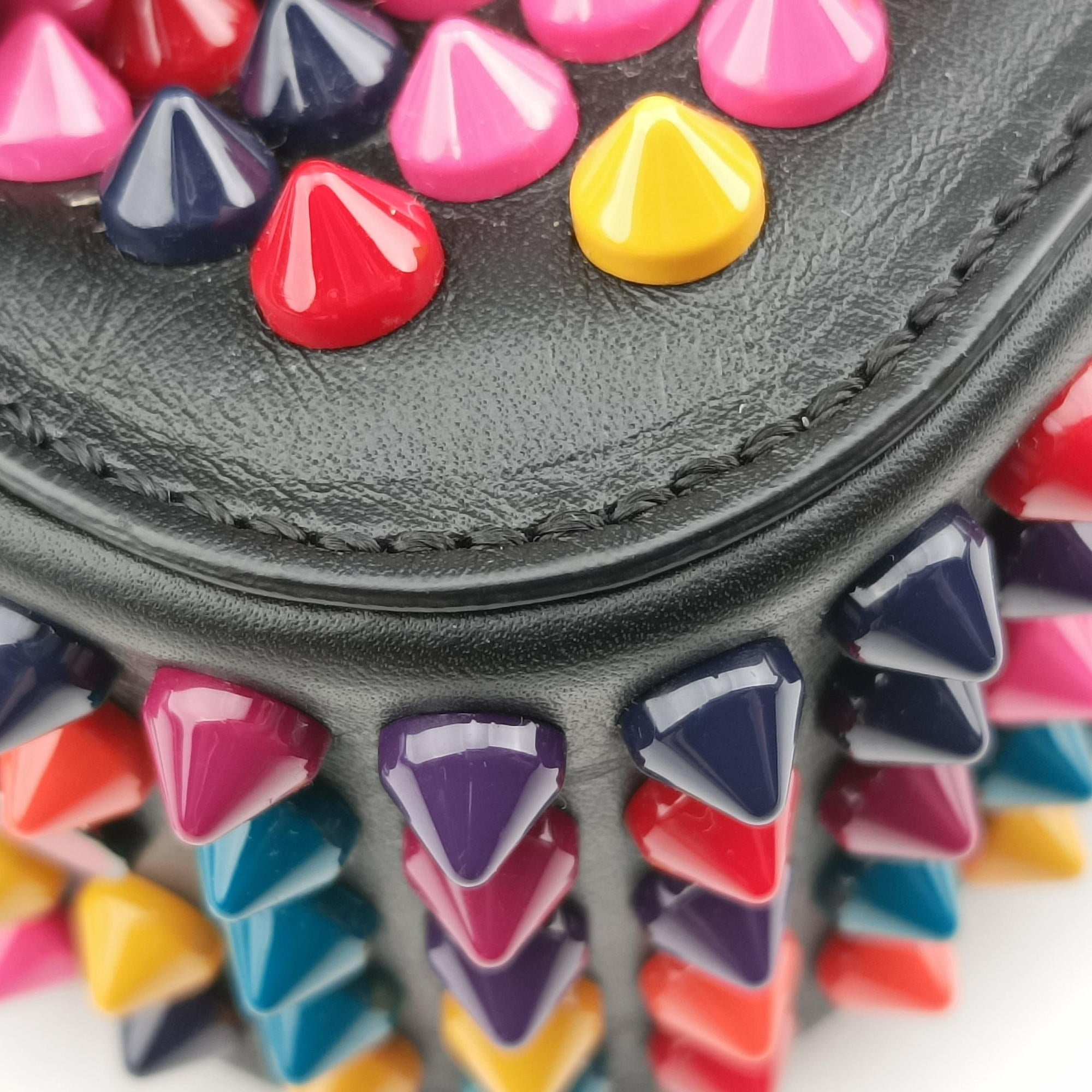 Secondhand Christian Louboutin Sweet Charity Scarabe Spike Black Leather  shoulderbag | stylenewstar