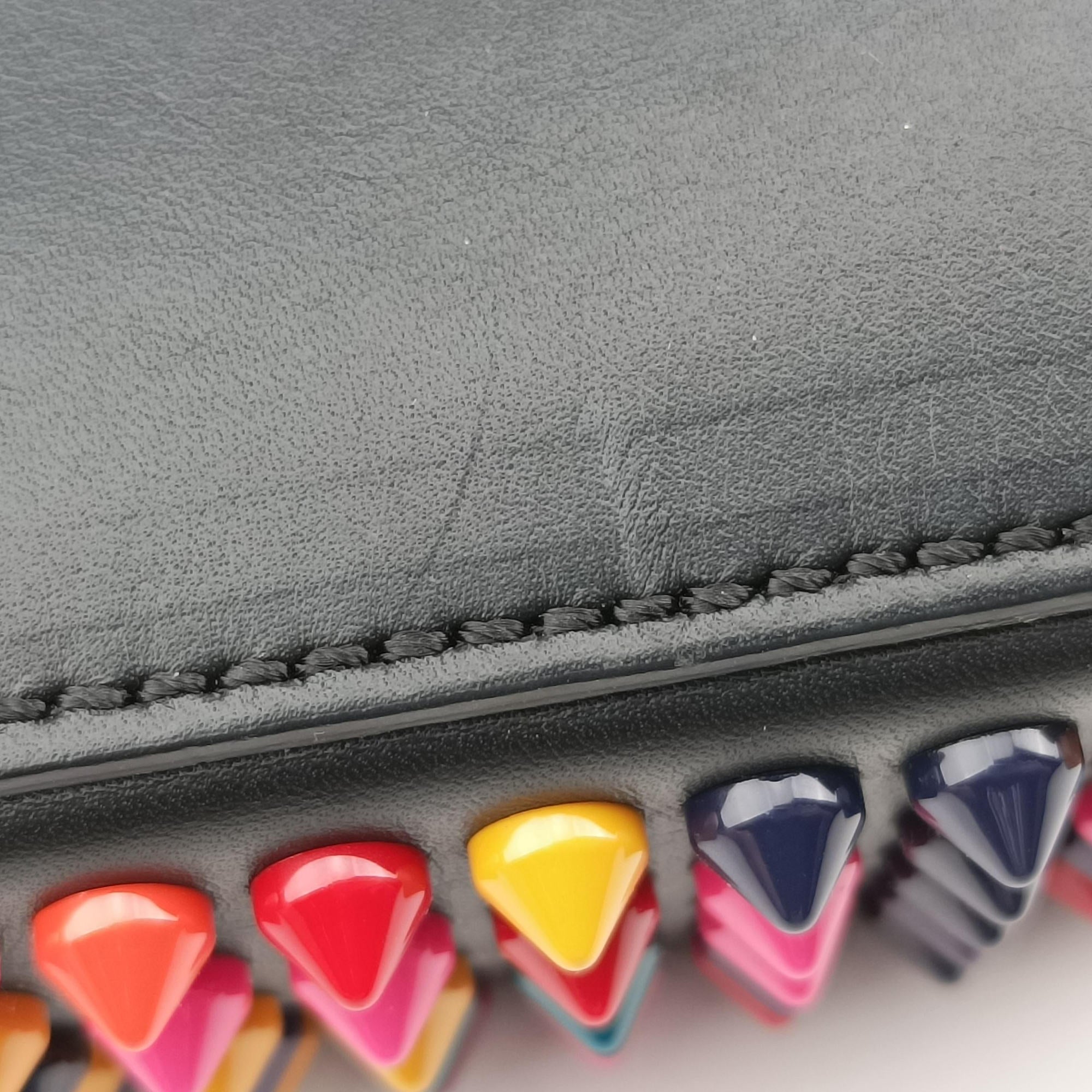 Secondhand Christian Louboutin Sweet Charity Scarabe Spike Black Leather  shoulderbag | stylenewstar