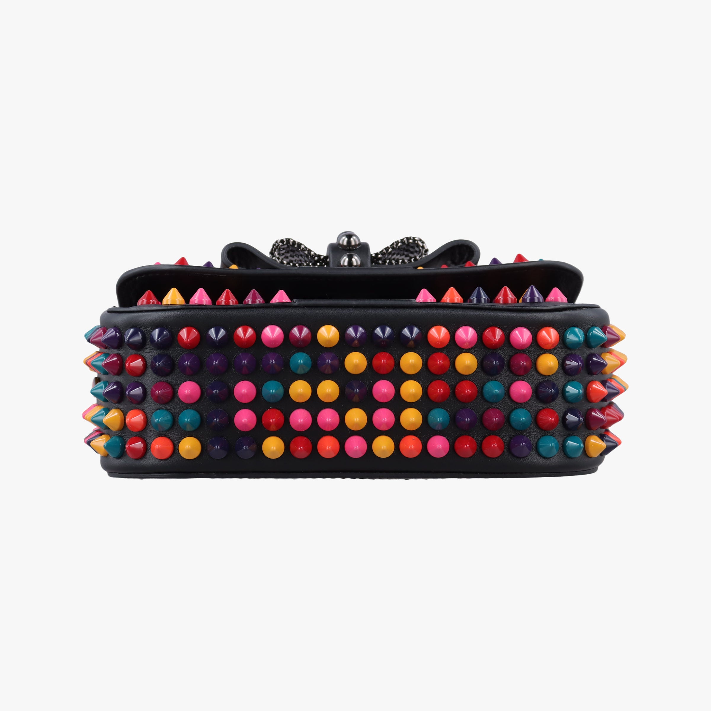 Secondhand Christian Louboutin Sweet Charity Scarabe Spike Black Leather  shoulderbag | stylenewstar