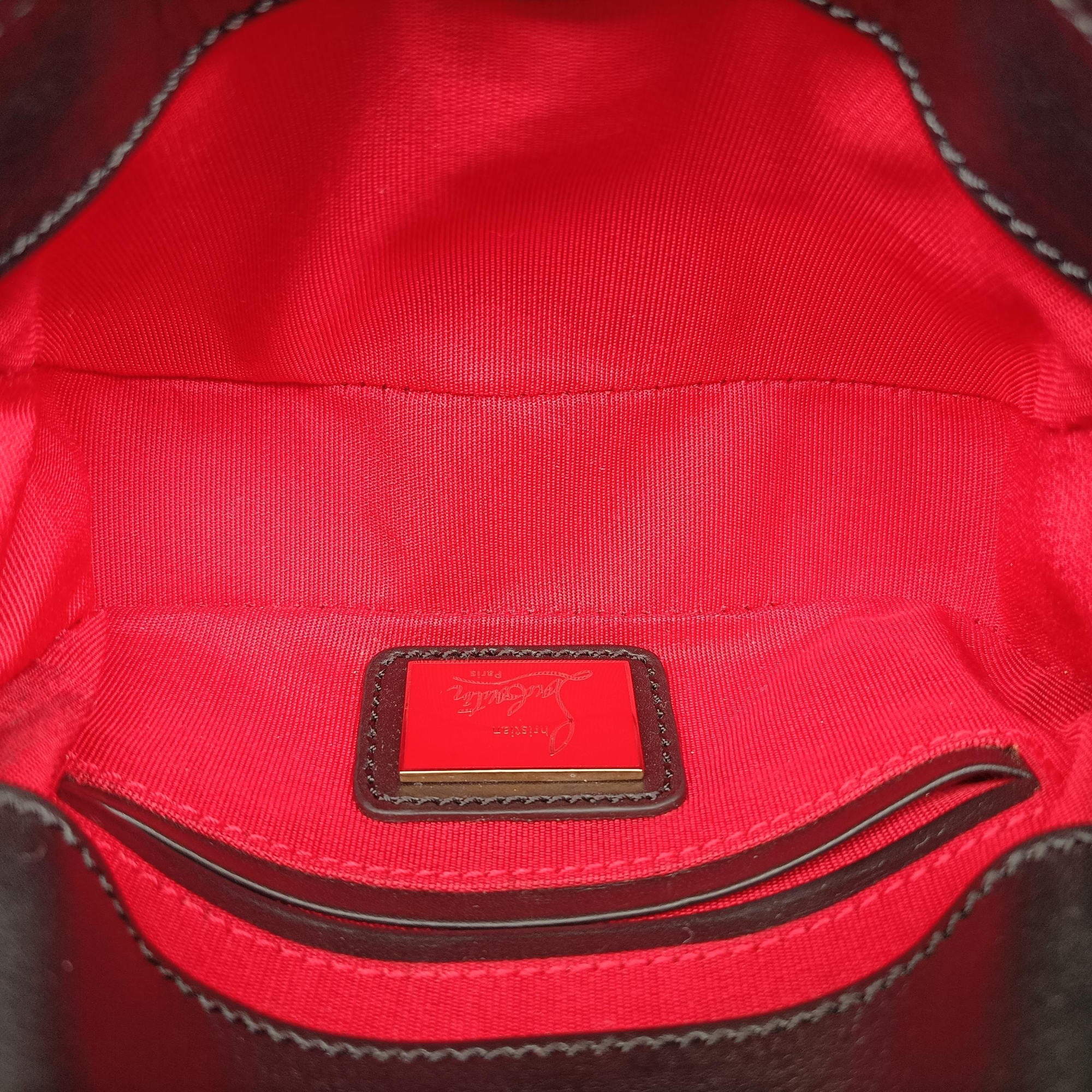 Secondhand Christian Louboutin Sweet Charity Scarabe Spike Black Leather  shoulderbag | stylenewstar