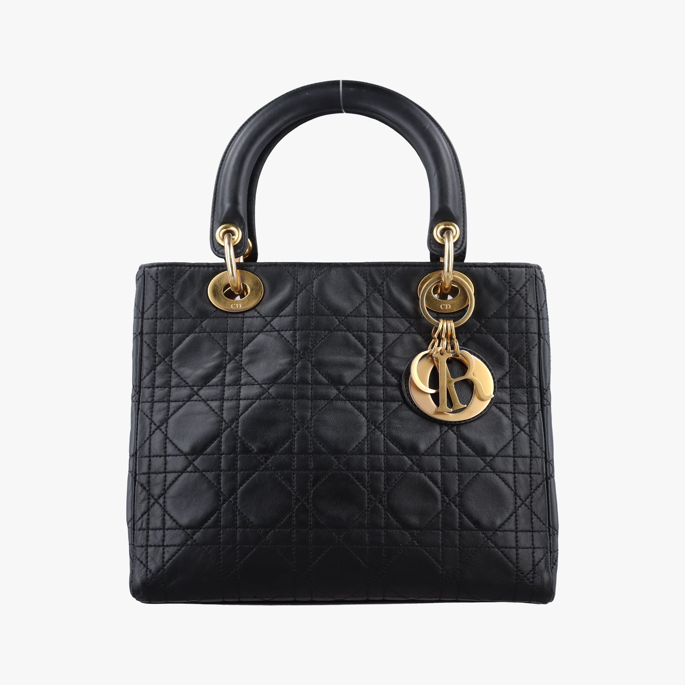 Pre-owned Christian Dior Lady Dior Black lambskin  handbag | stylenewstar