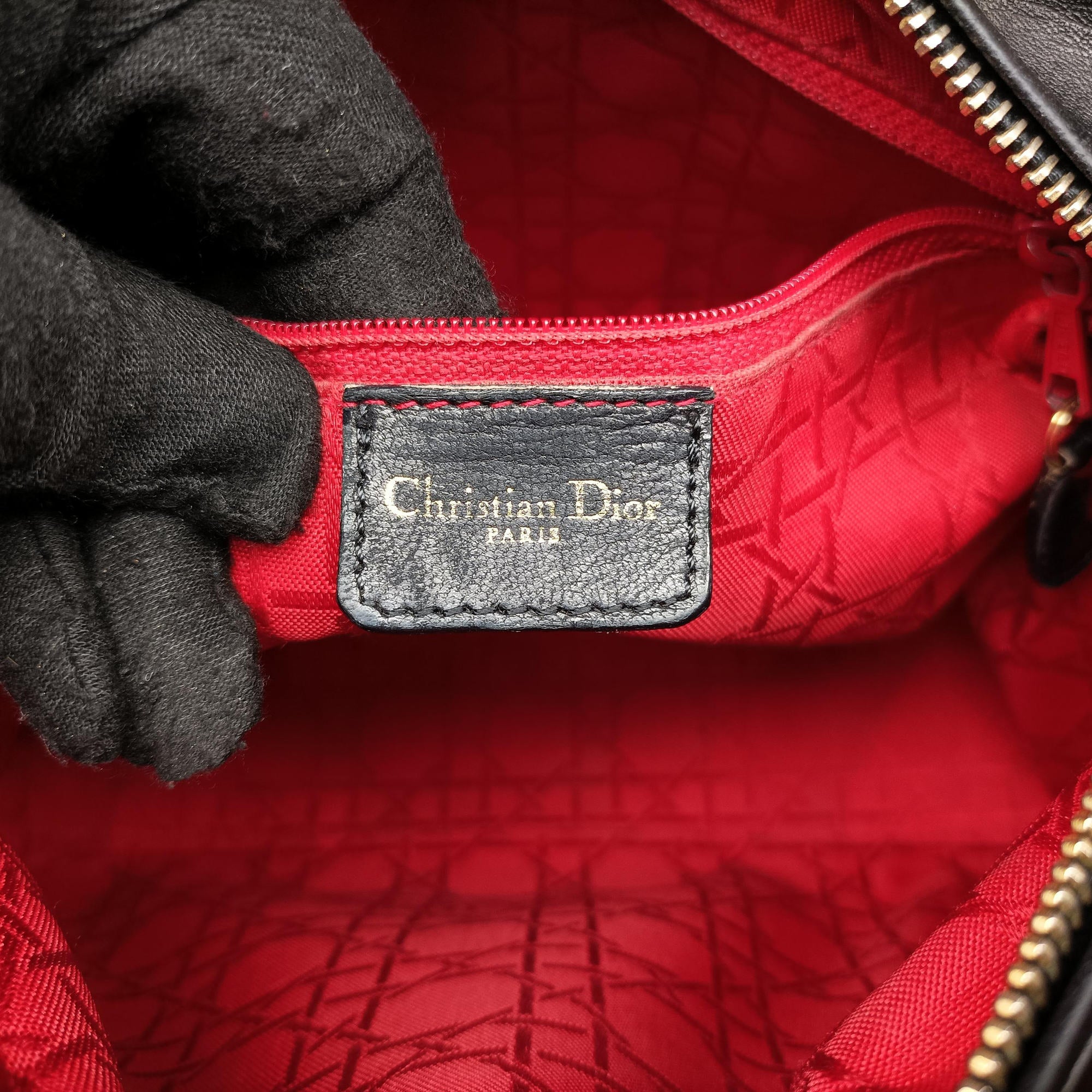 Pre-owned Christian Dior Lady Dior Black lambskin  handbag | stylenewstar