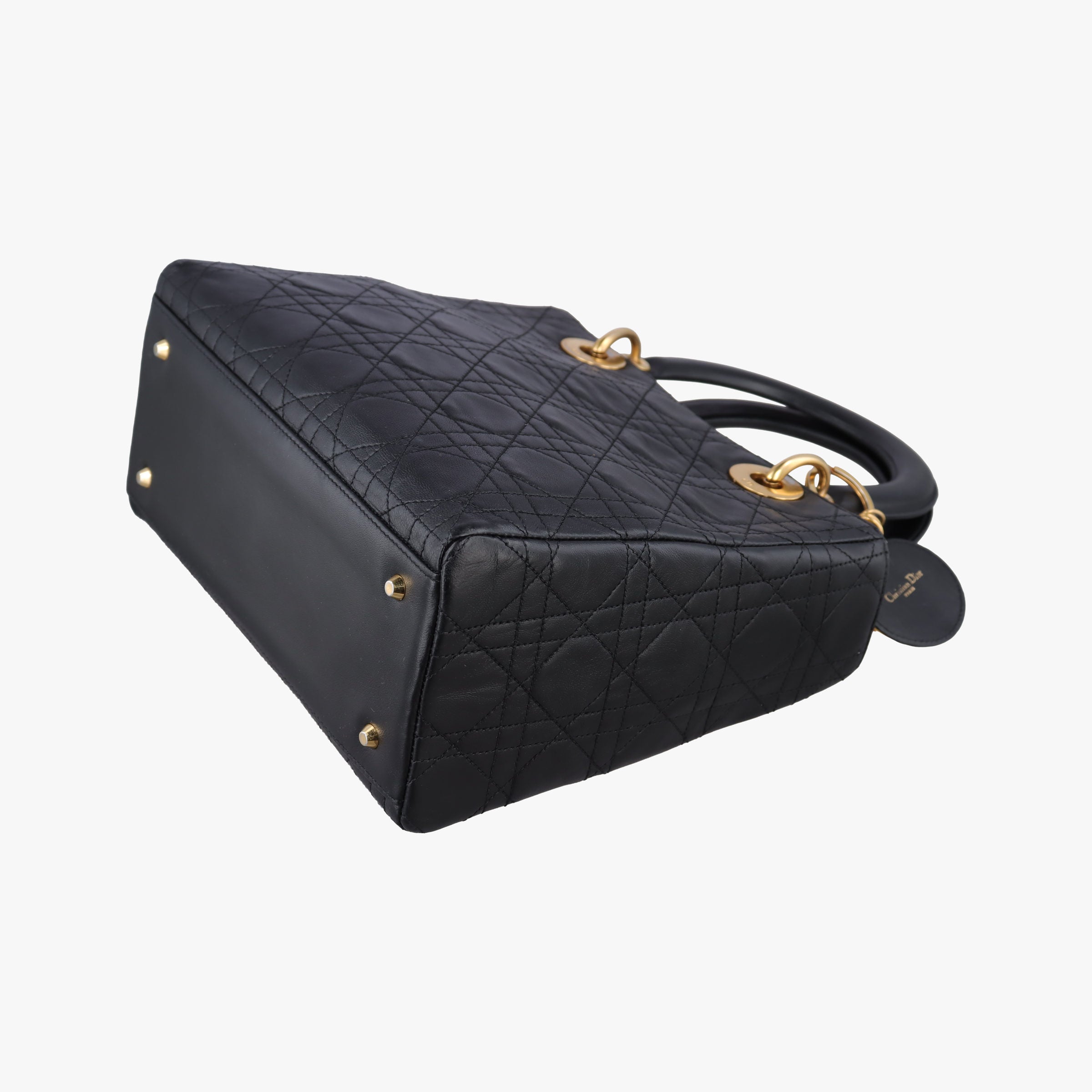 Pre-owned Christian Dior Lady Dior Black lambskin  handbag | stylenewstar