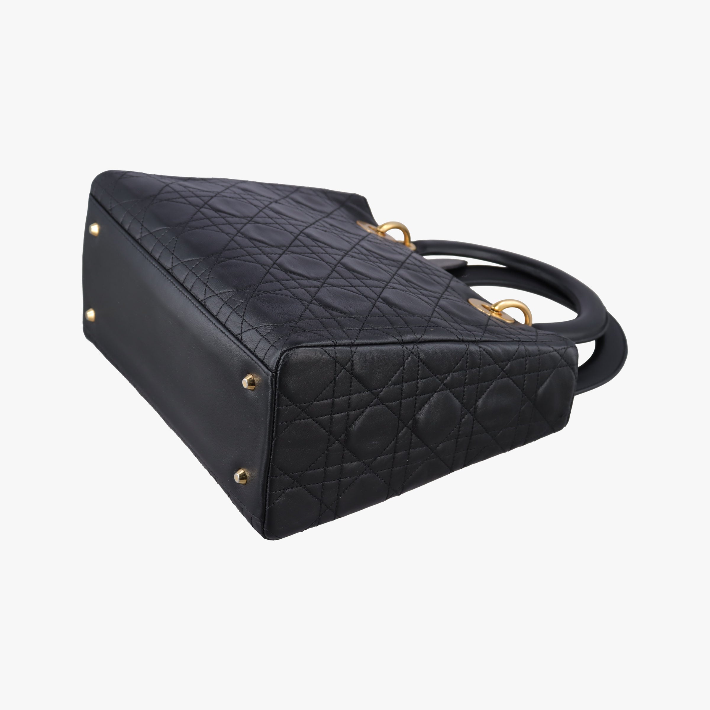 Pre-owned Christian Dior Lady Dior Black lambskin  handbag | stylenewstar
