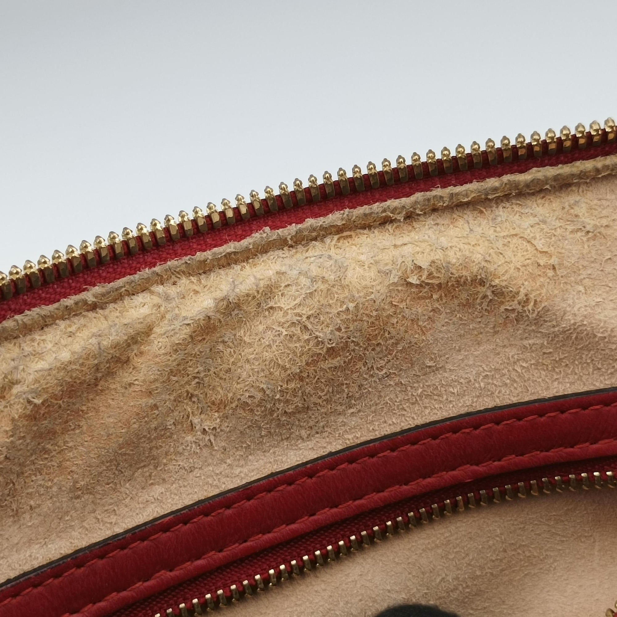 Pre-owned Gucci GG SUPREME Beige x Red x Navy PVC coated canvasxLeather 409529 shoulderbag | stylenewstar