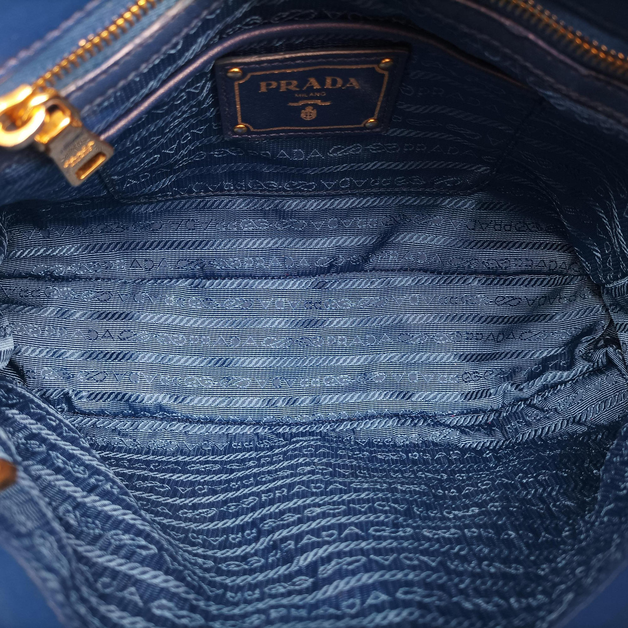 Pre-owned Prada Tessuto Gaufre Blue nylon BN2393 shoulderbag | stylenewstar