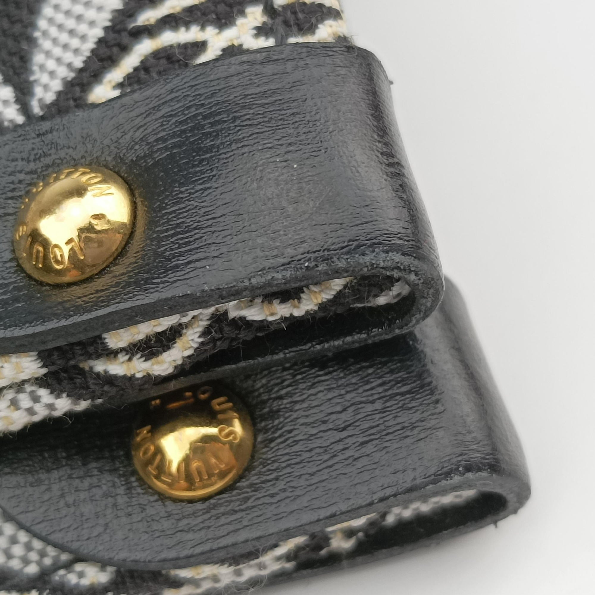 Pre-owned Louis Vuitton SINCE1854 On the Go GM Black×White jacquard canvas x leather M57207 handbag | stylenewstar