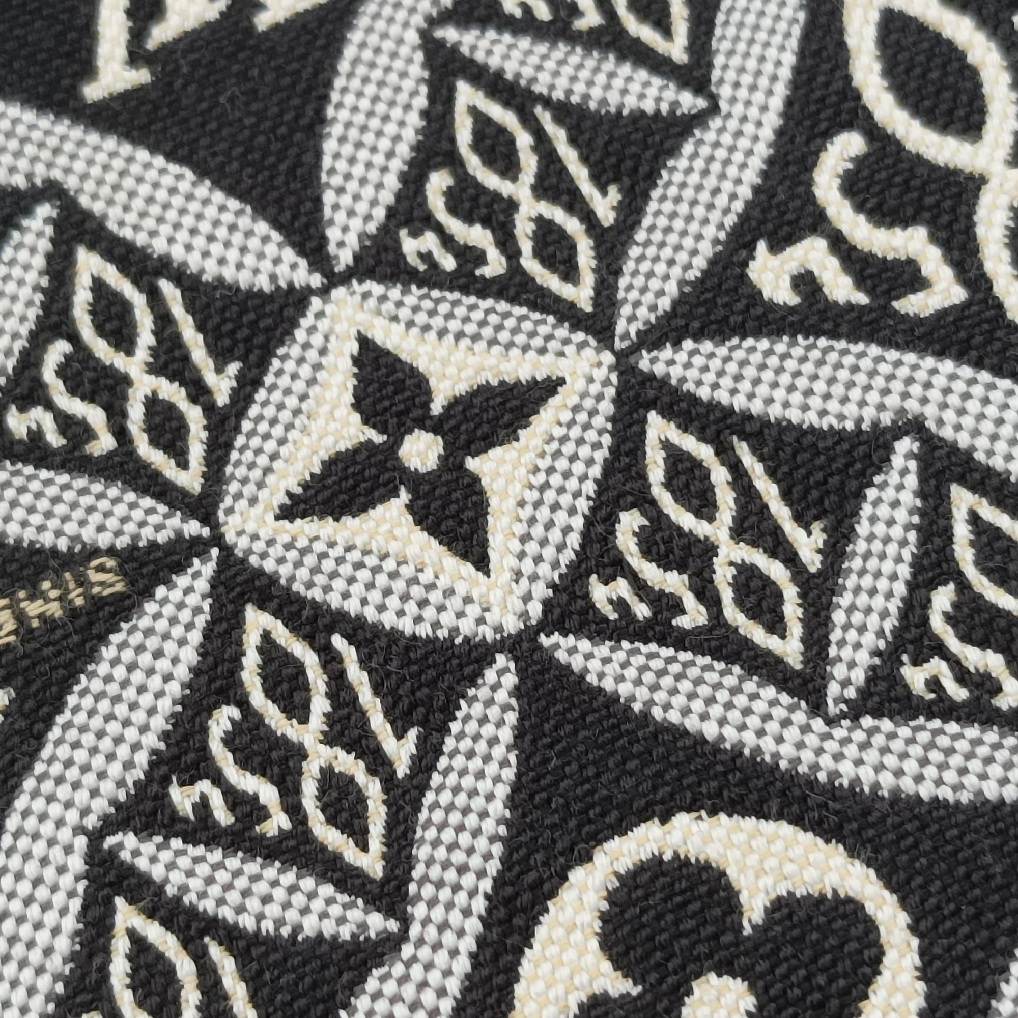 Pre-owned Louis Vuitton SINCE1854 On the Go GM Black×White jacquard canvas x leather M57207 handbag | stylenewstar