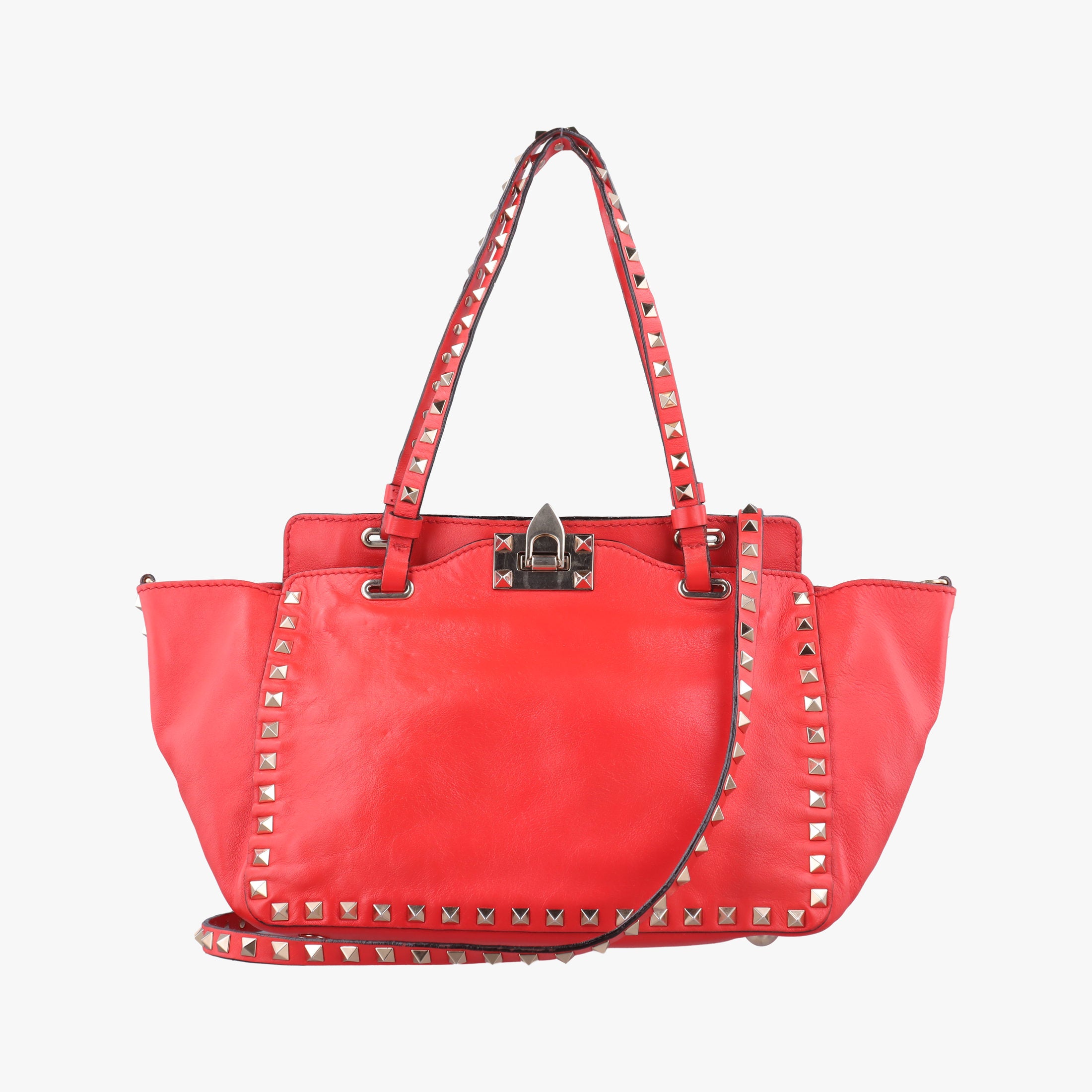 Secondhand Valentino Rockstud Red Leather  shoulderbag | stylenewstar