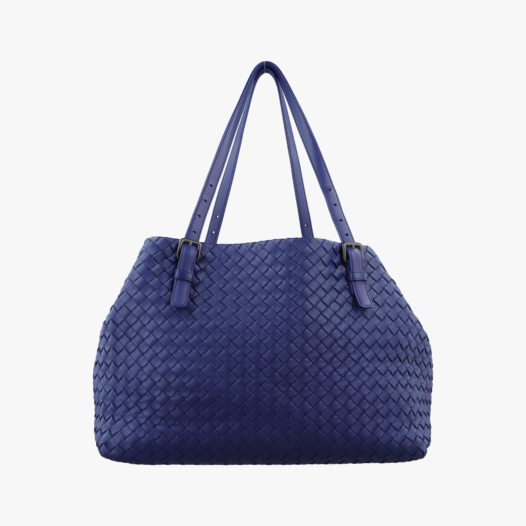 Vintage Bottega Veneta Cesta Intrecciato Blue lambskin  handbag | stylenewstar