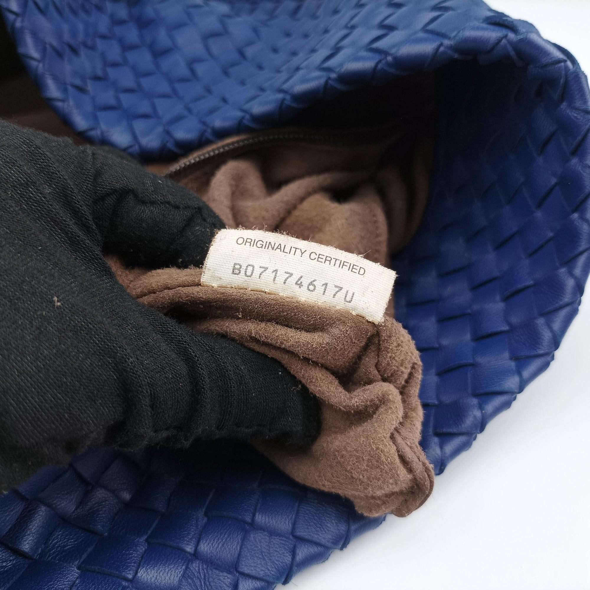 Vintage Bottega Veneta Cesta Intrecciato Blue lambskin  handbag | stylenewstar
