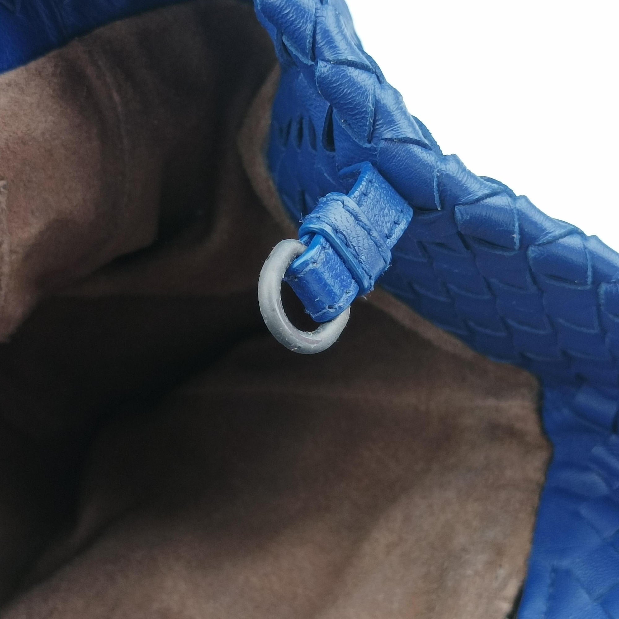 Vintage Bottega Veneta Cesta Intrecciato Blue lambskin  handbag | stylenewstar
