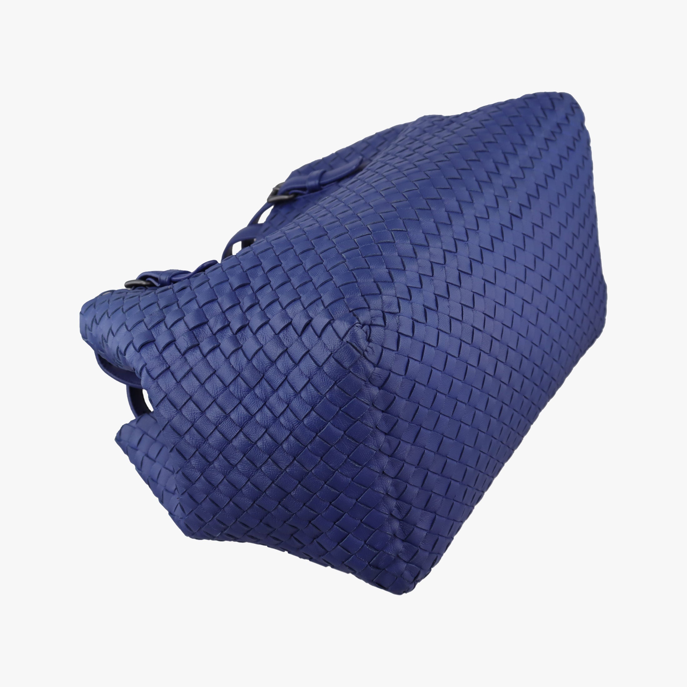 Vintage Bottega Veneta Cesta Intrecciato Blue lambskin  handbag | stylenewstar