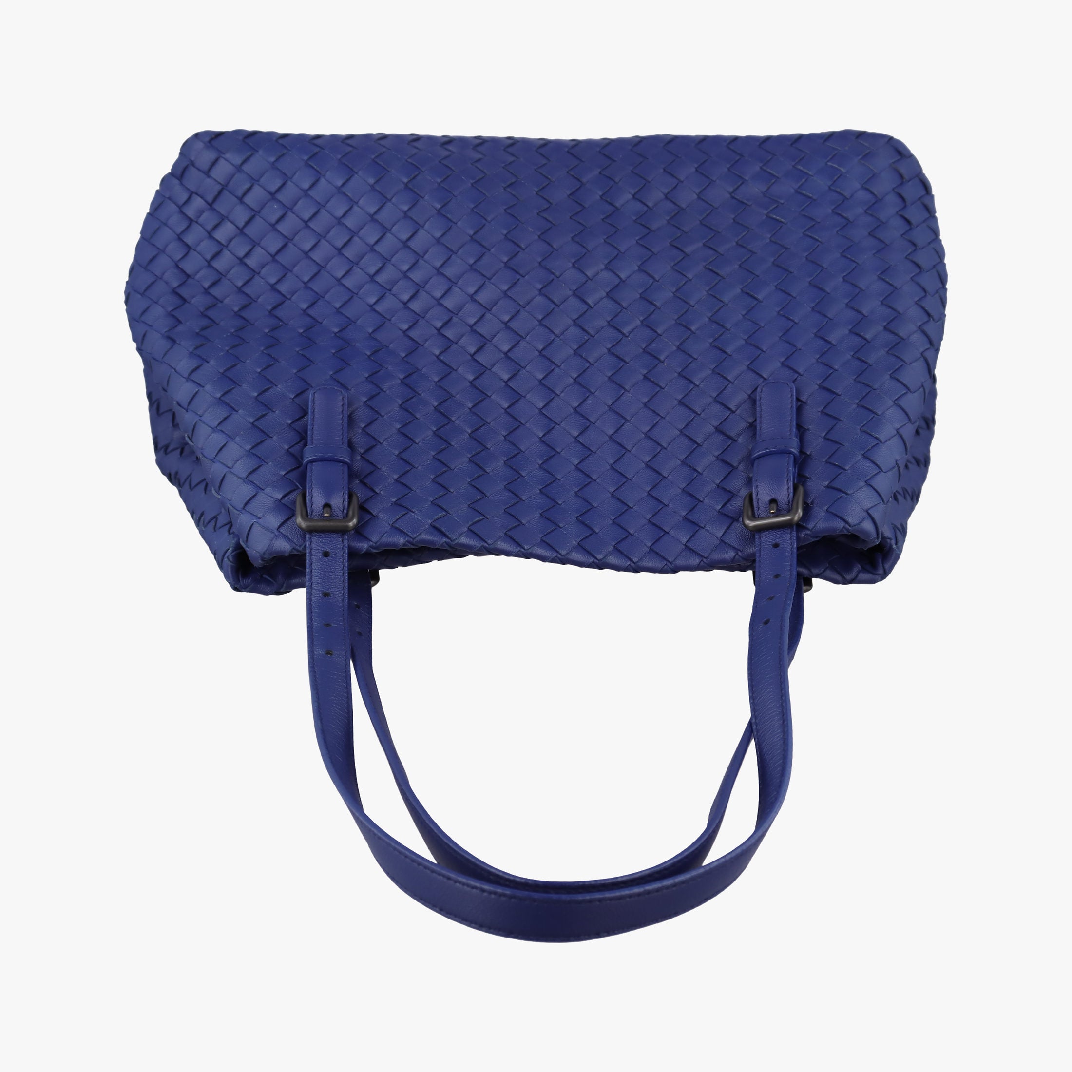 Vintage Bottega Veneta Cesta Intrecciato Blue lambskin  handbag | stylenewstar