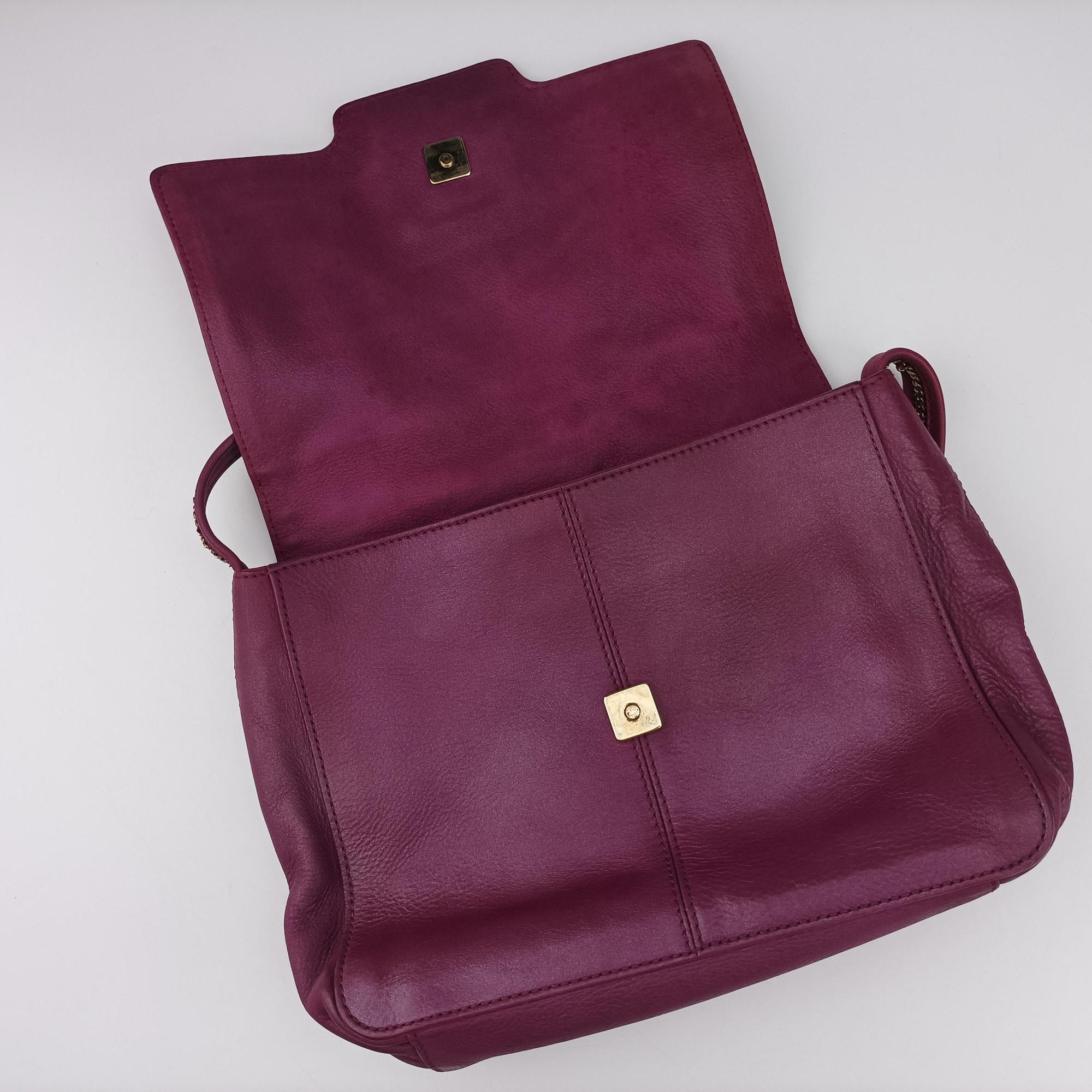 Pre-owned Fendi Nubuck Purple Leather 8BT174 shoulderbag | stylenewstar