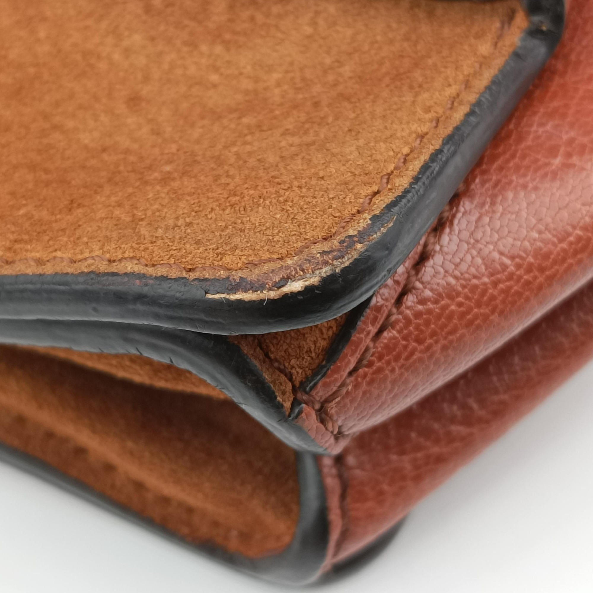 Pre-owned Givenchy GV3 small Chestnut Leather × Suede  shoulderbag | stylenewstar