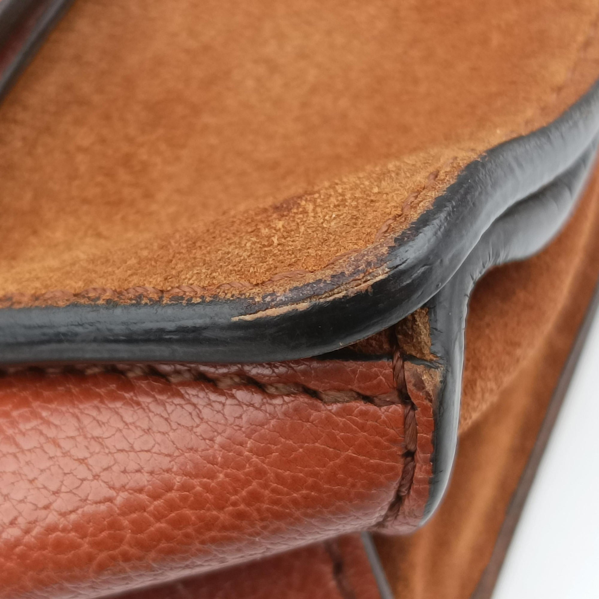 Pre-owned Givenchy GV3 small Chestnut Leather × Suede  shoulderbag | stylenewstar