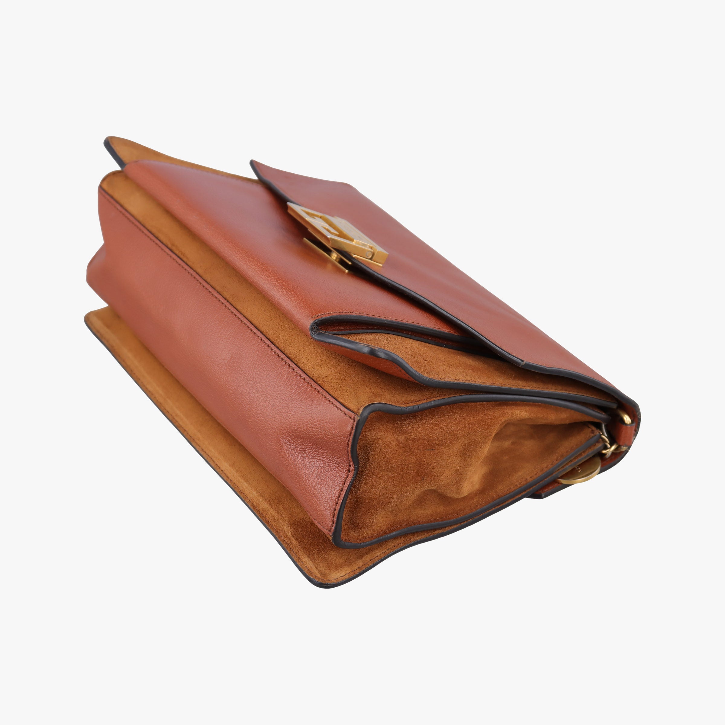 Pre-owned Givenchy GV3 small Chestnut Leather × Suede  shoulderbag | stylenewstar