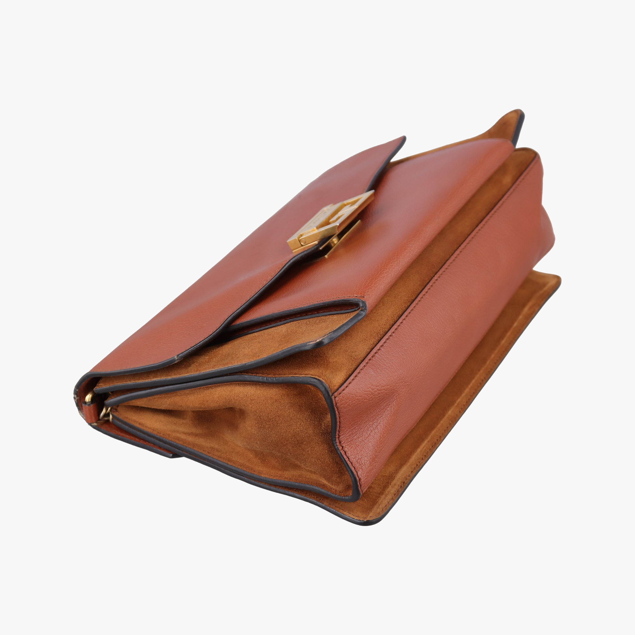 Pre-owned Givenchy GV3 small Chestnut Leather × Suede  shoulderbag | stylenewstar