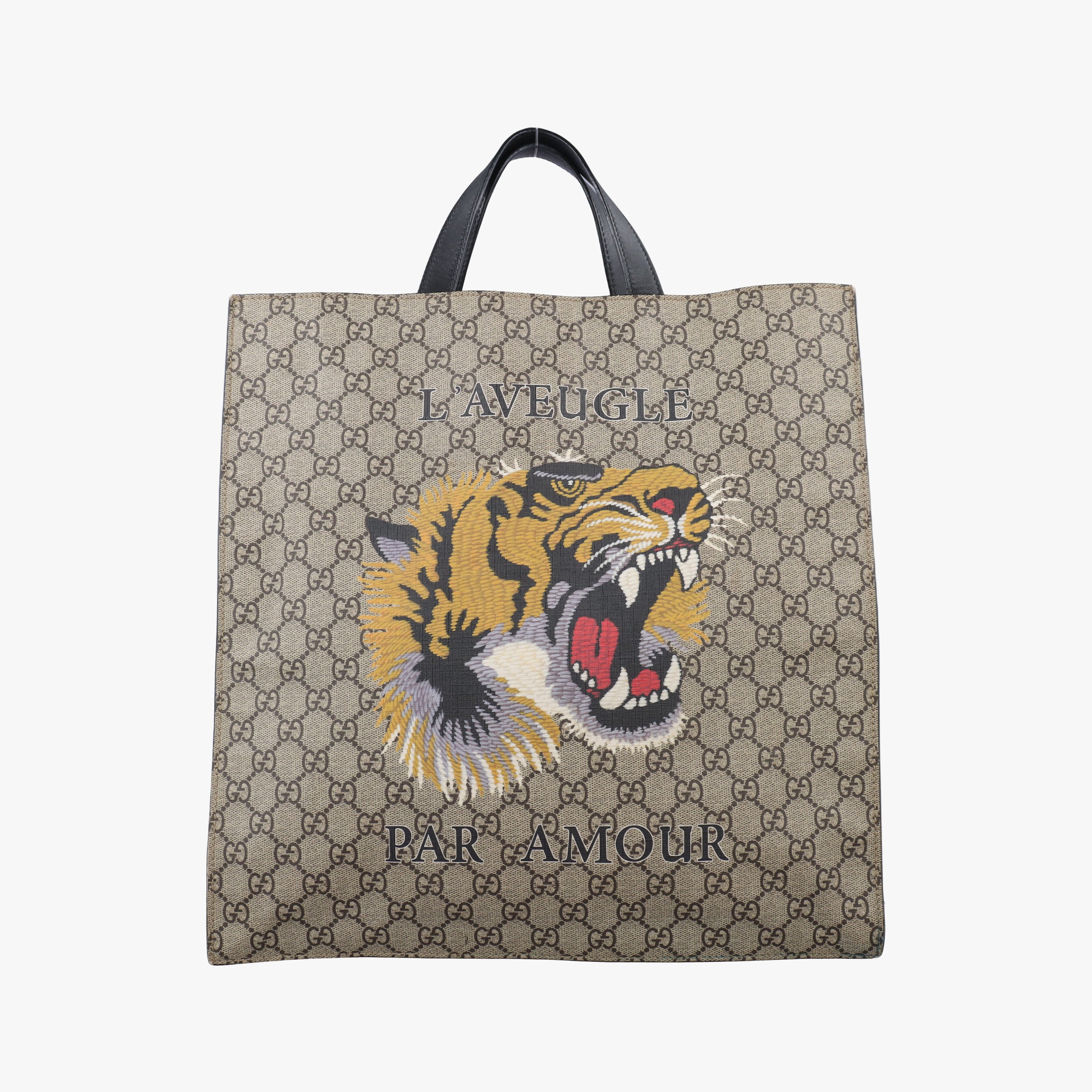 Pre-owned Gucci GG Supreme Bee Brown PVC coated canvas 450950 handbag | stylenewstar