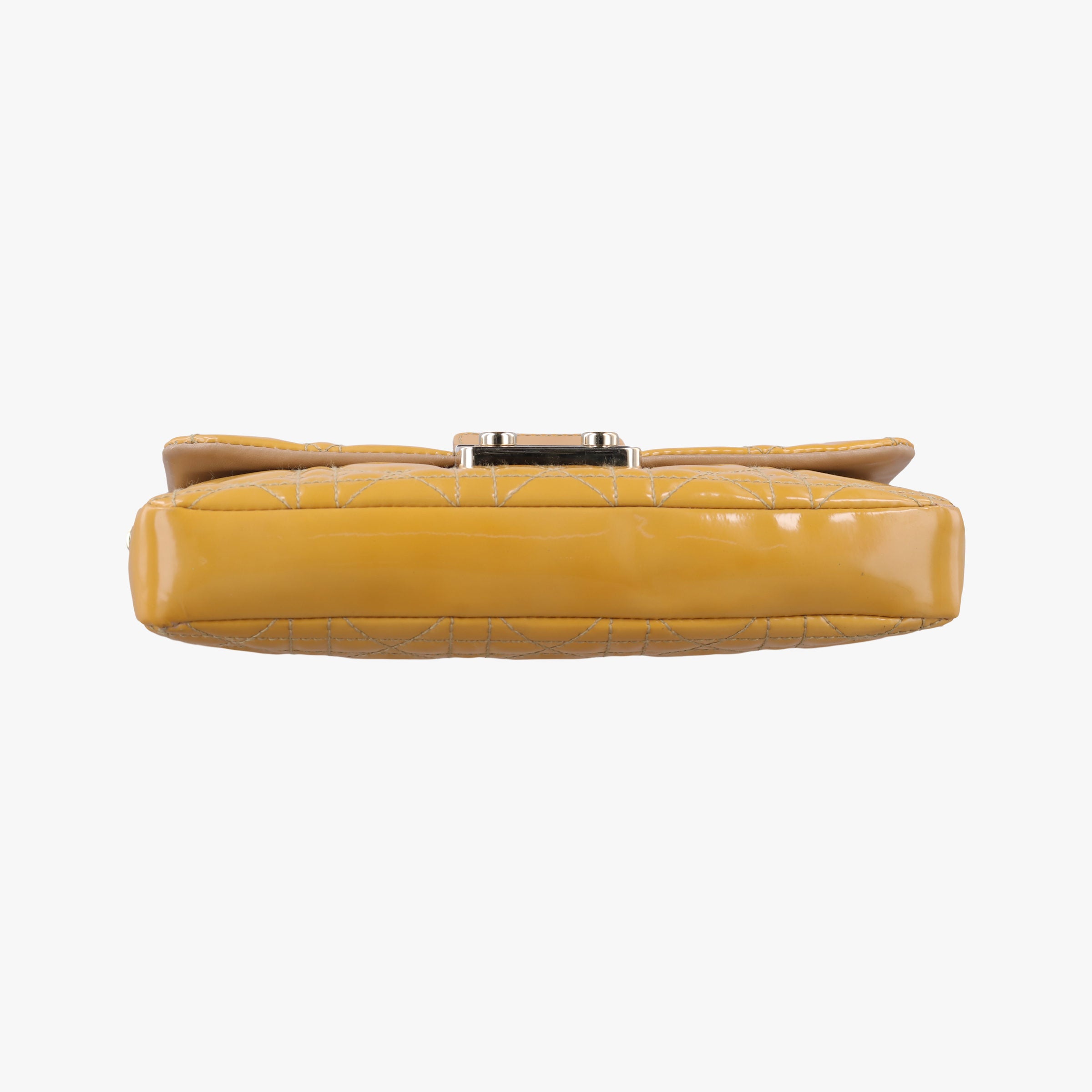 Pre-owned Christian Dior Miss Dior Cannage New Rock Yellow Patent  shoulderbag | stylenewstar