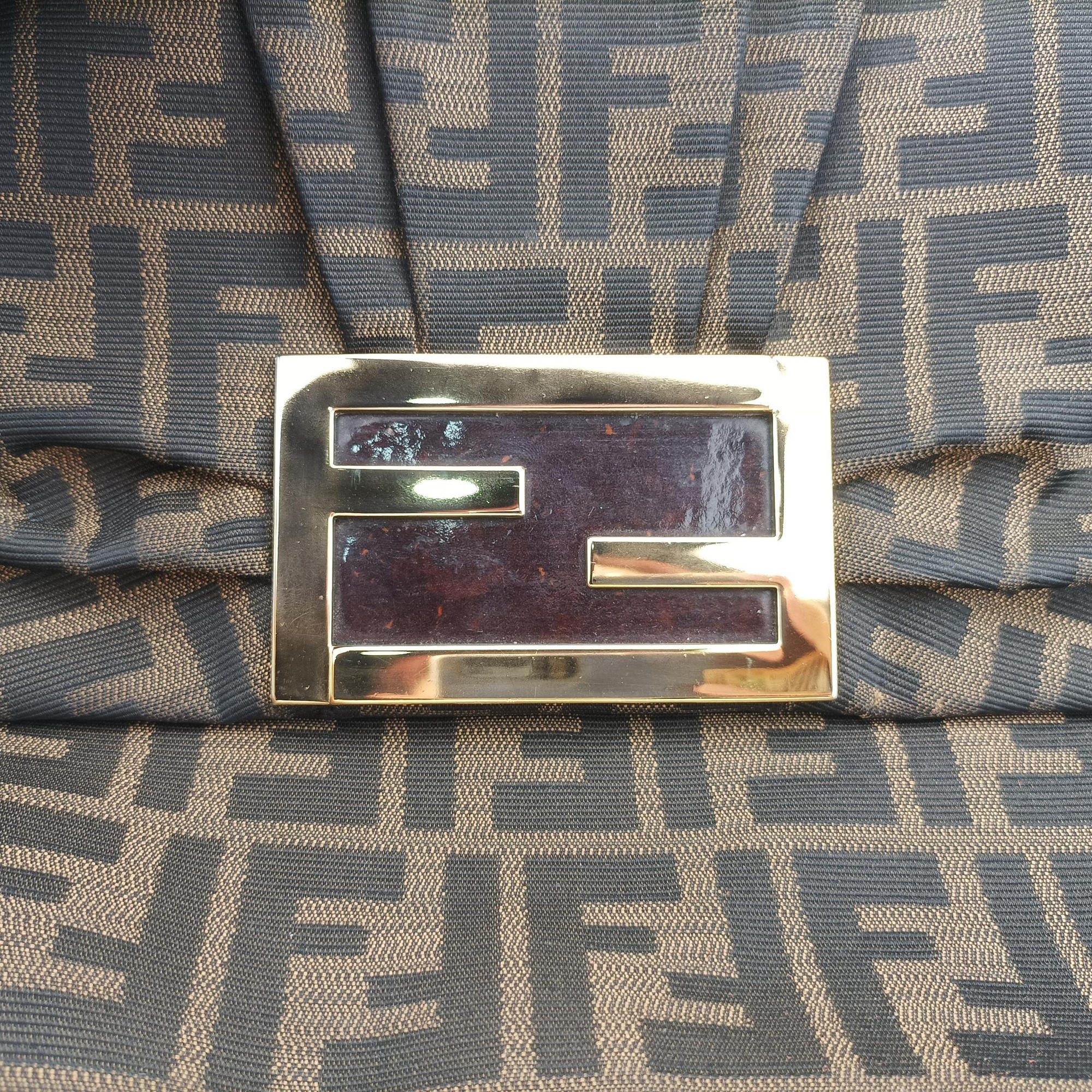 Secondhand Fendi Mia Flap Brown canvas 8BT163 shoulderbag | stylenewstar