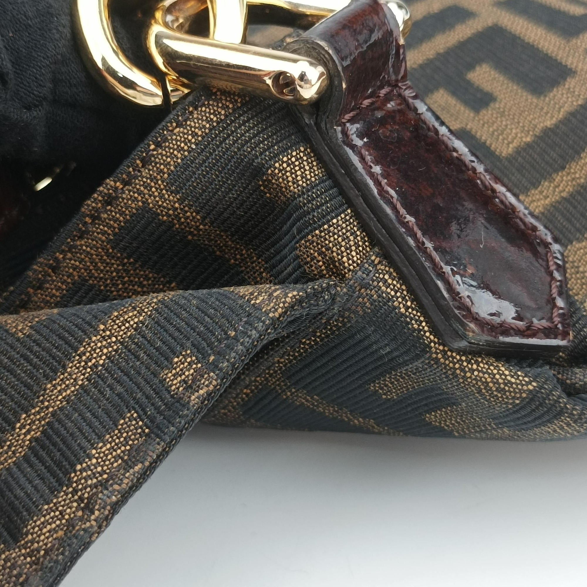 Secondhand Fendi Mia Flap Brown canvas 8BT163 shoulderbag | stylenewstar